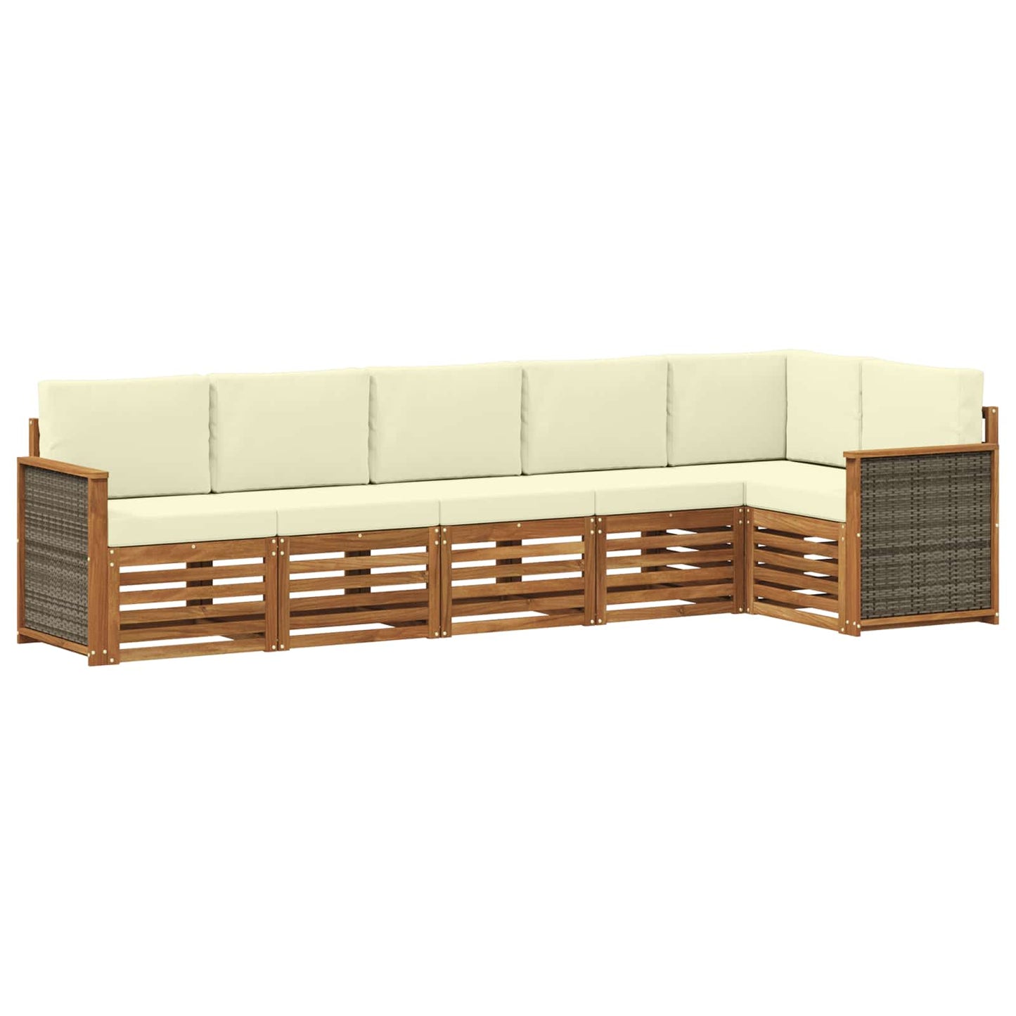 Ecksofa Set mit Kissen 5 pcs Natur und Creme