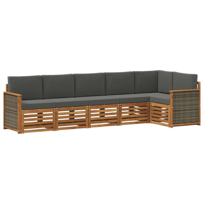 Outdoor-Sofagarnitur 5 stk. Natur und Anthrazit