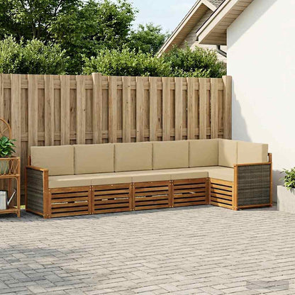 Outdoor-Sofagarnitur 5 stk. Natur