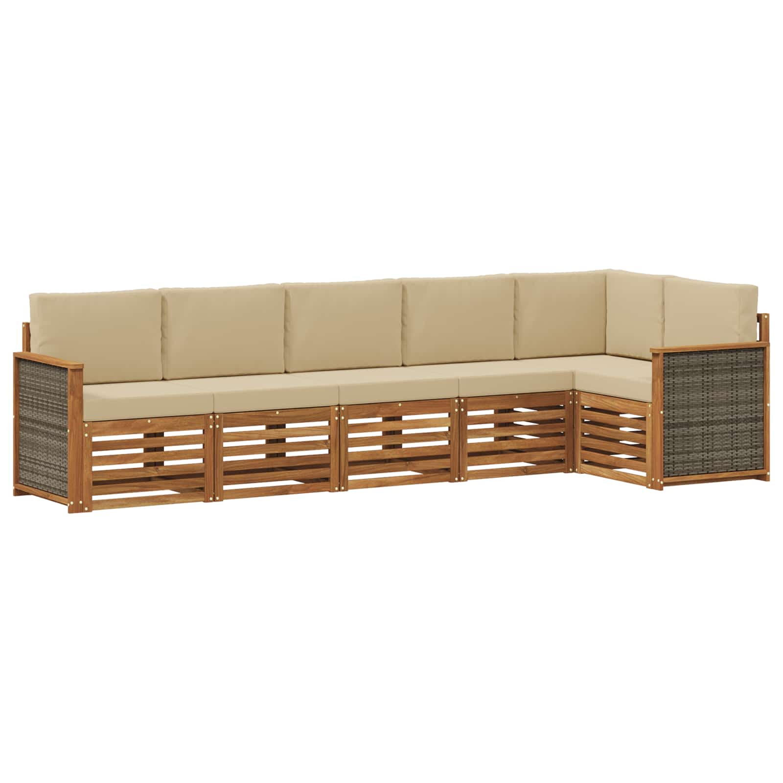 Outdoor-Sofagarnitur 5 stk. Natur