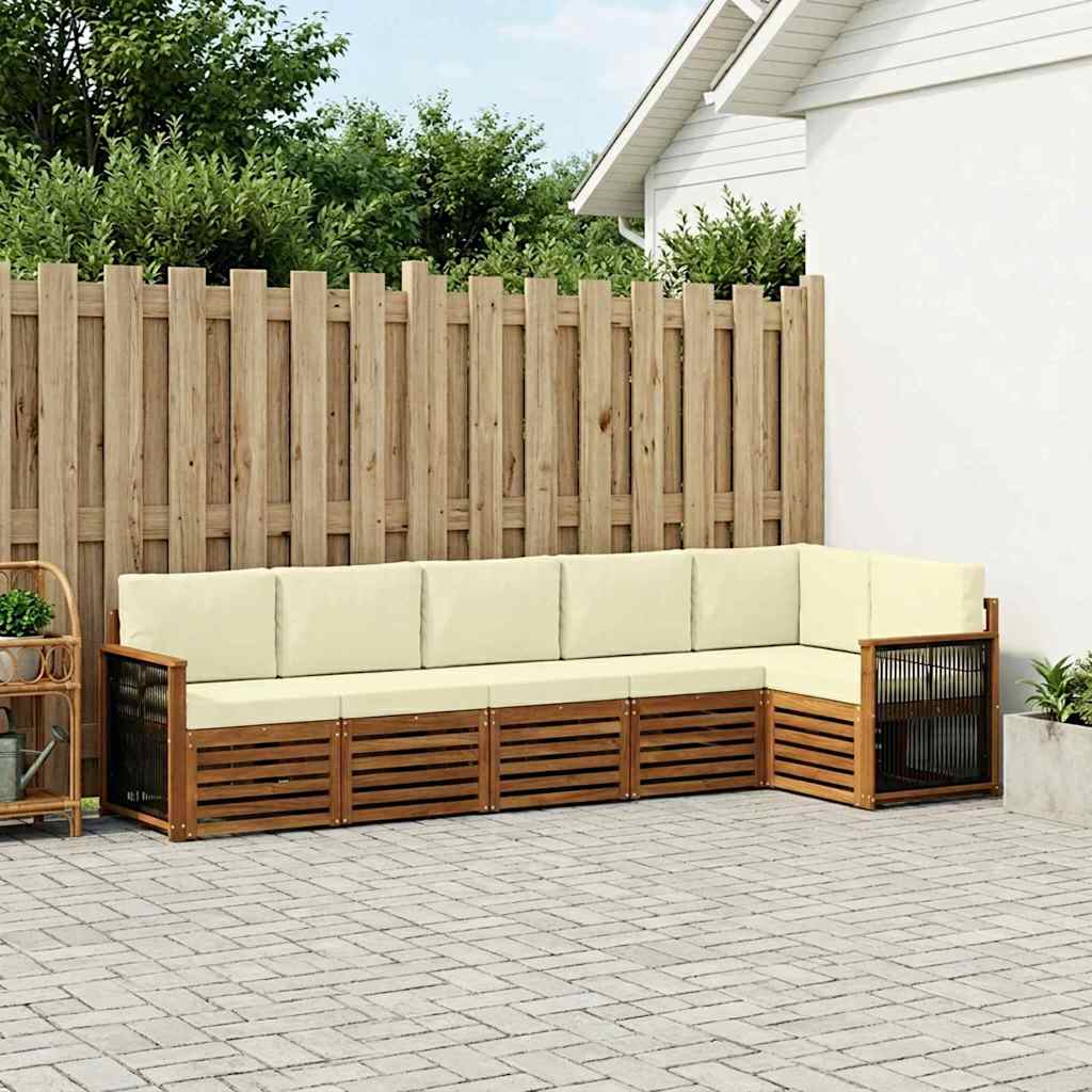 Ecksofa Set mit Kissen 5 pcs Natur und Creme