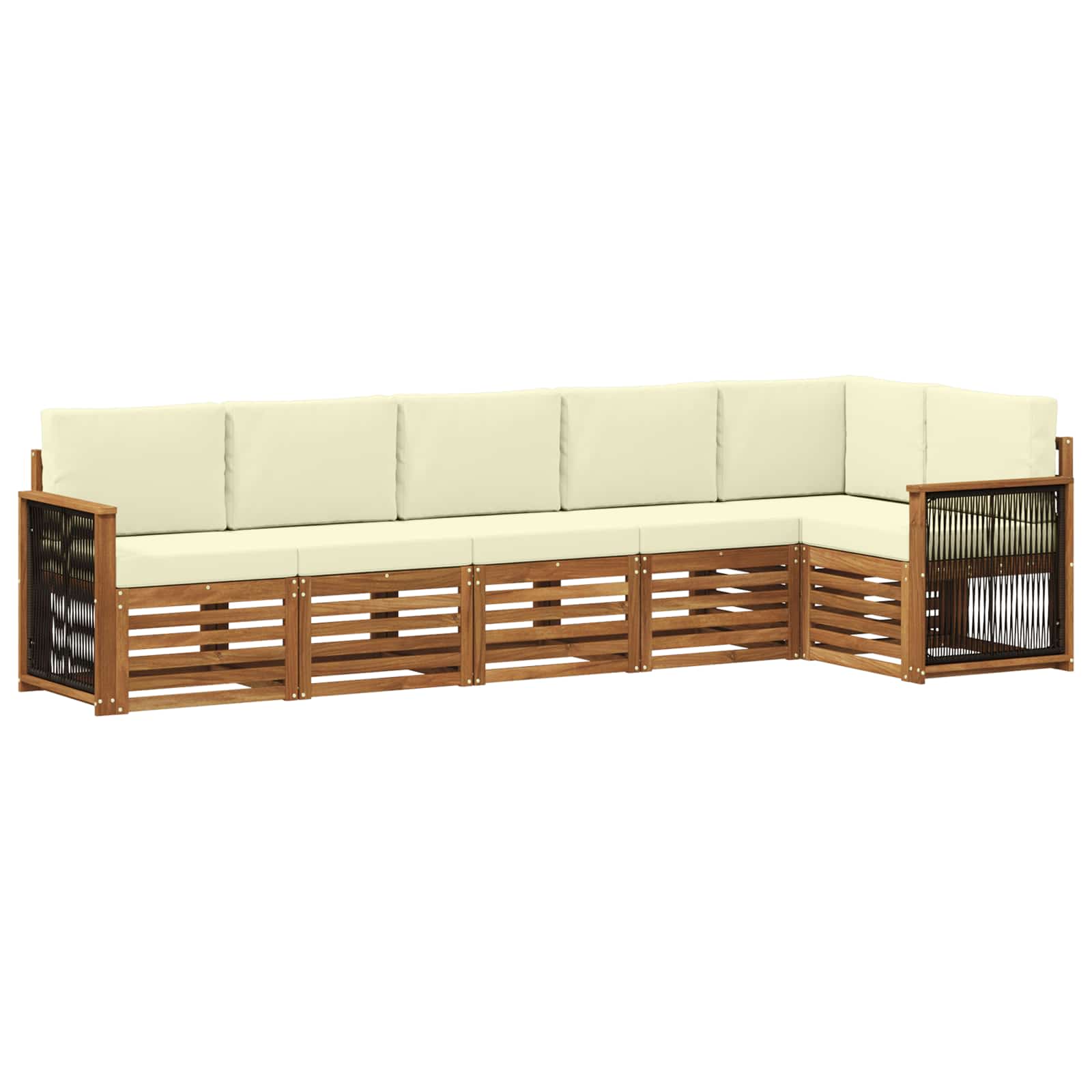 Ecksofa Set mit Kissen 5 pcs Natur und Creme