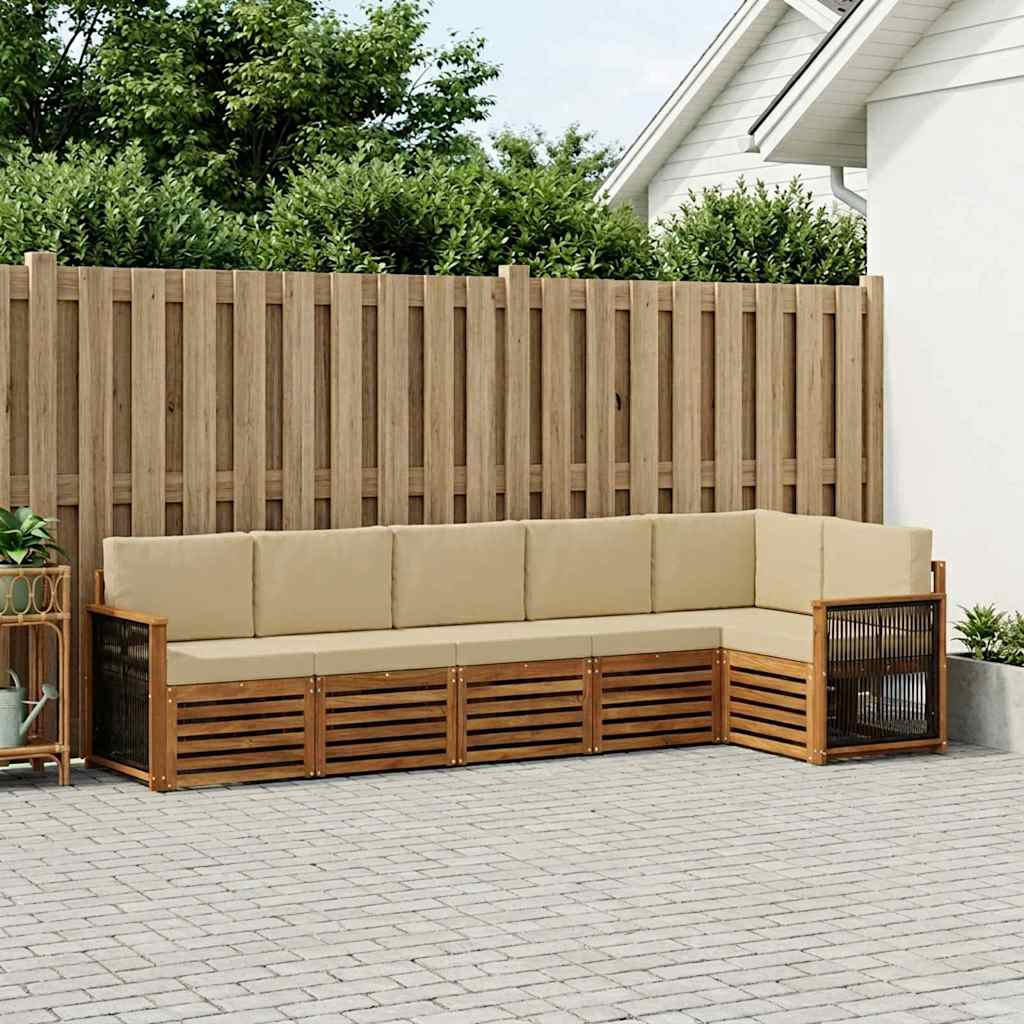 Outdoor-Sofagarnitur 5 stk. Natur