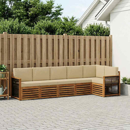 Outdoor-Sofagarnitur 5 stk. Natur