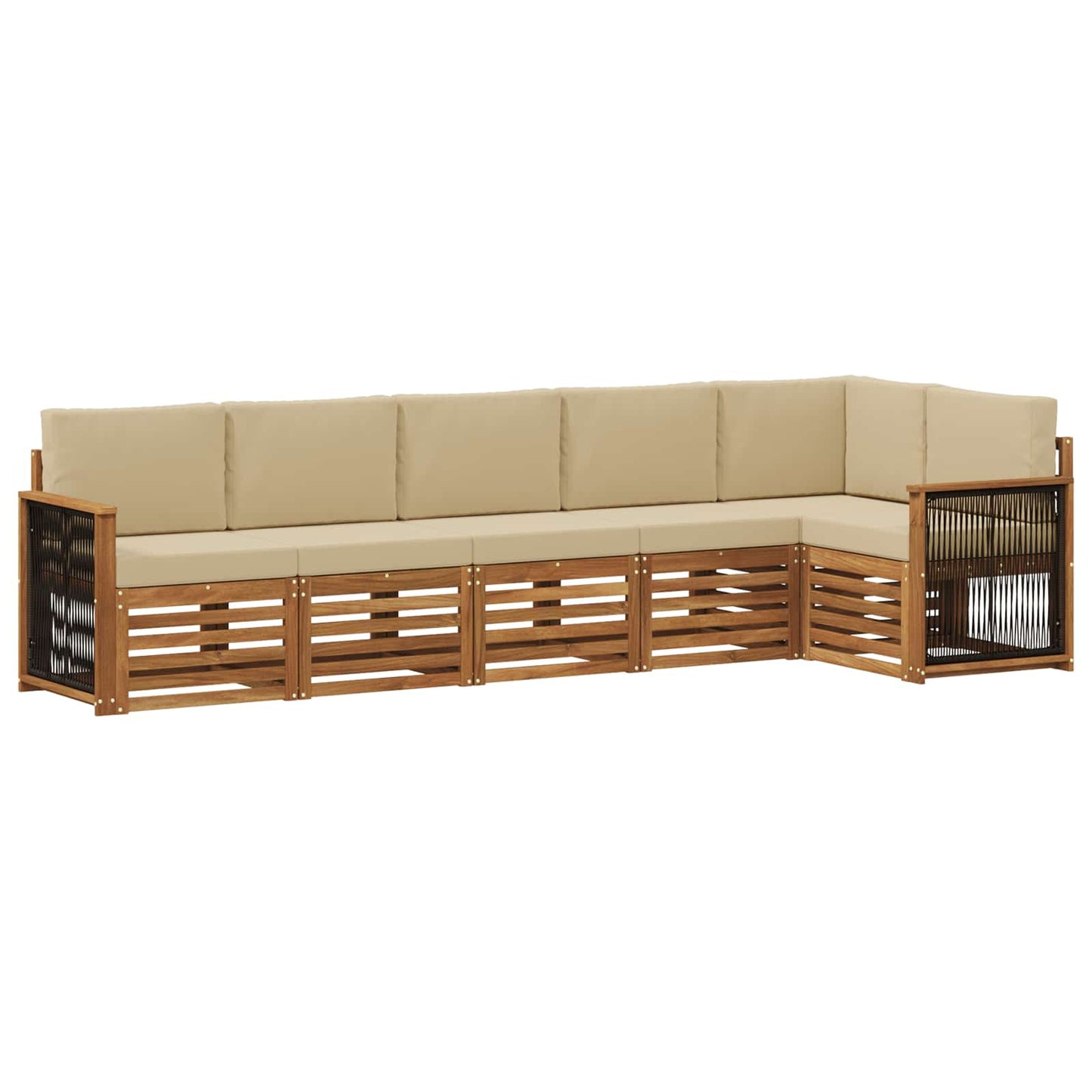 Outdoor-Sofagarnitur 5 stk. Natur