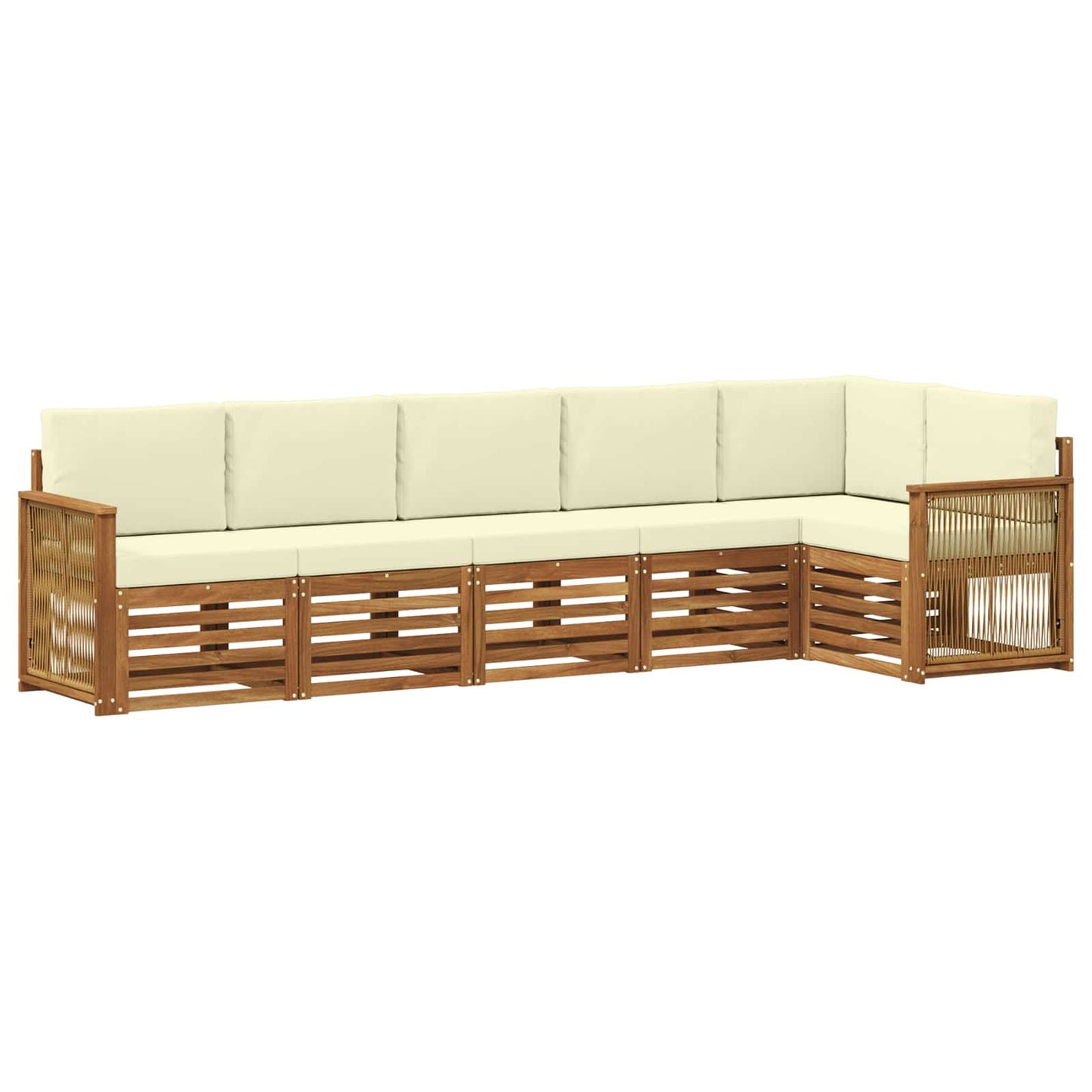 Ecksofa Set mit Kissen 5 pcs Natur und Creme