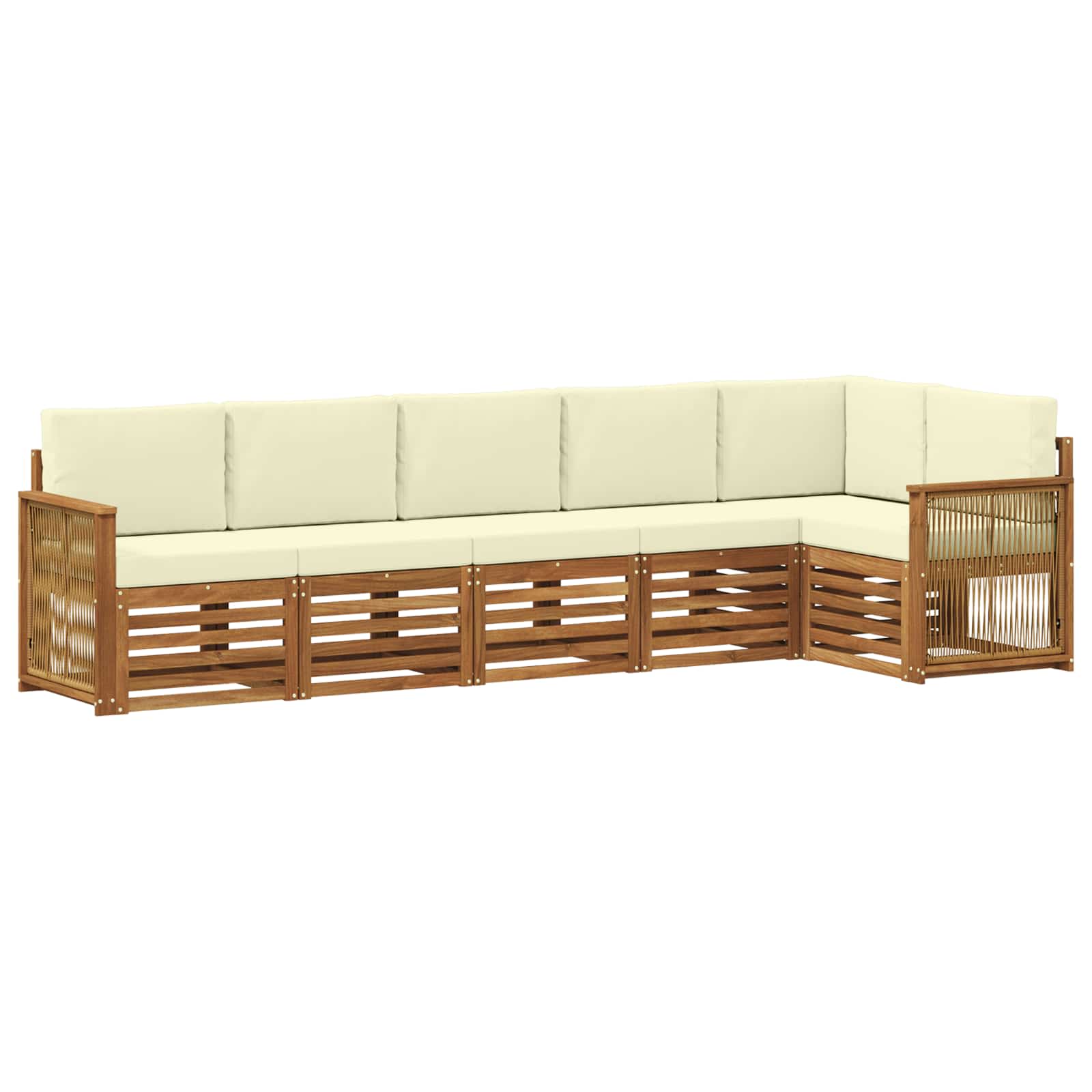 Ecksofa Set mit Kissen 5 pcs Natur und Creme