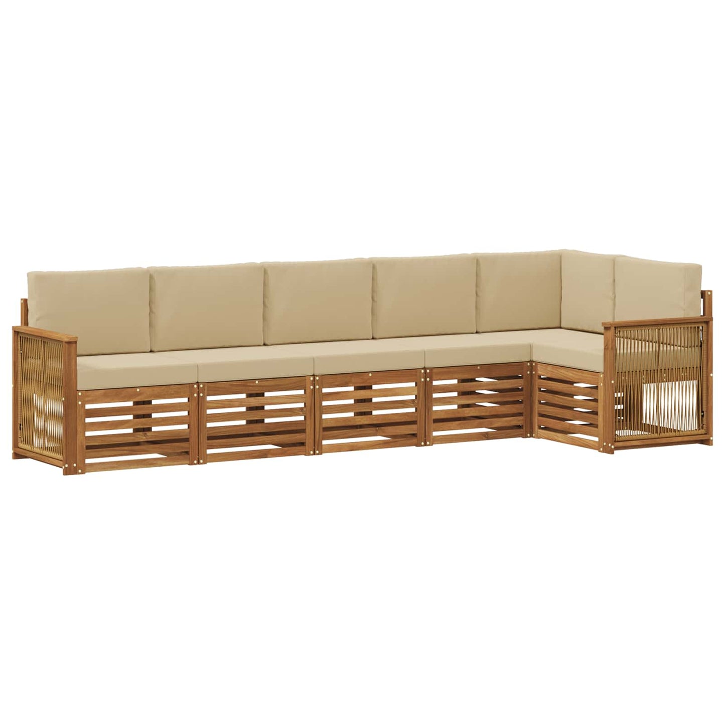 Outdoor-Sofagarnitur 5 stk. Natur