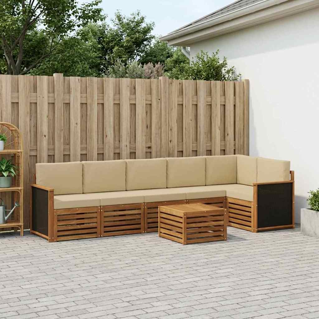 Outdoor-Sofagarnitur 6 stk. Natur