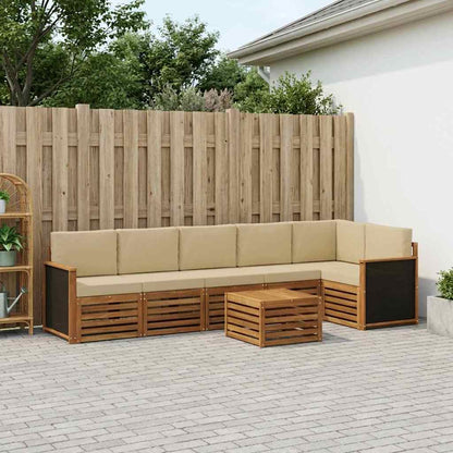 Outdoor-Sofagarnitur 6 stk. Natur