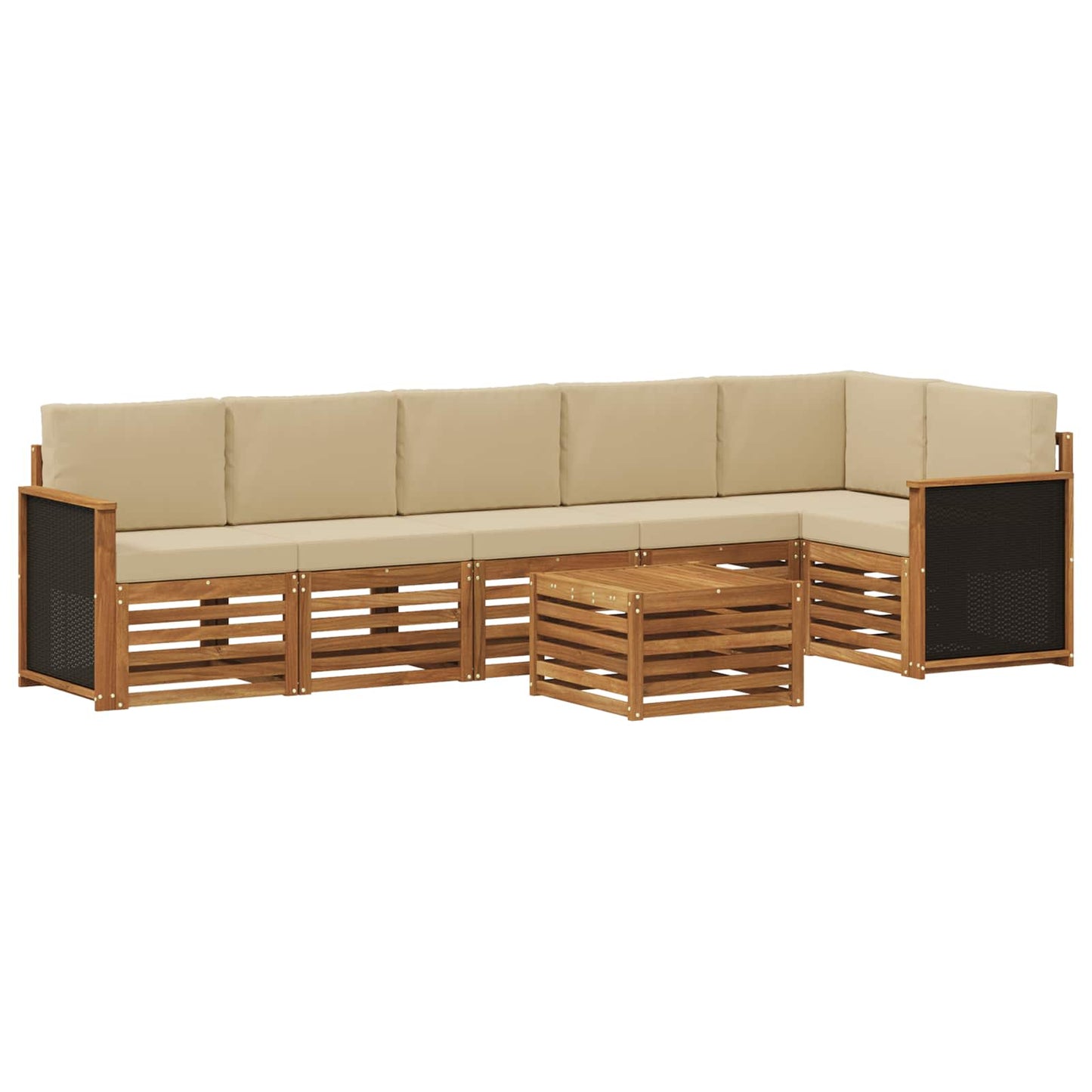 Outdoor-Sofagarnitur 6 stk. Natur