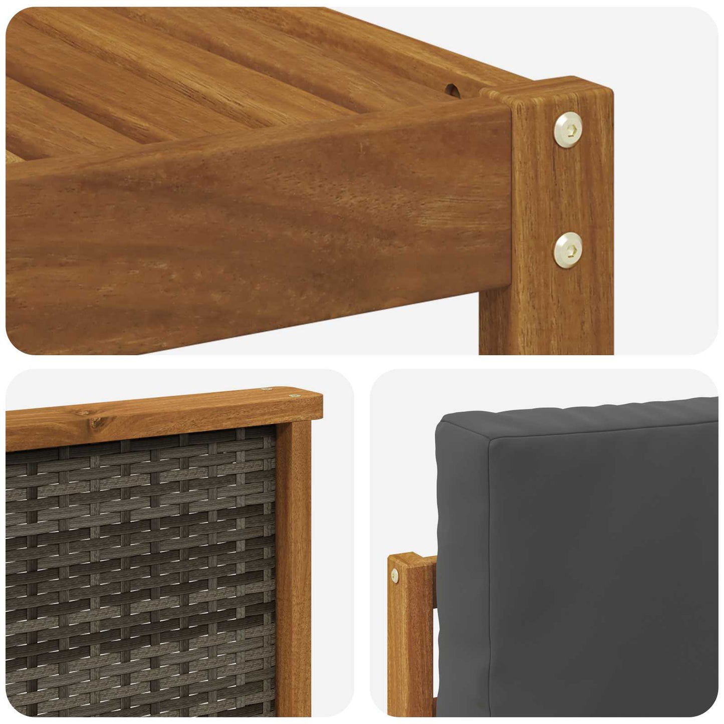 Outdoor-Sofagarnitur 6 stk. Natur und Anthrazit