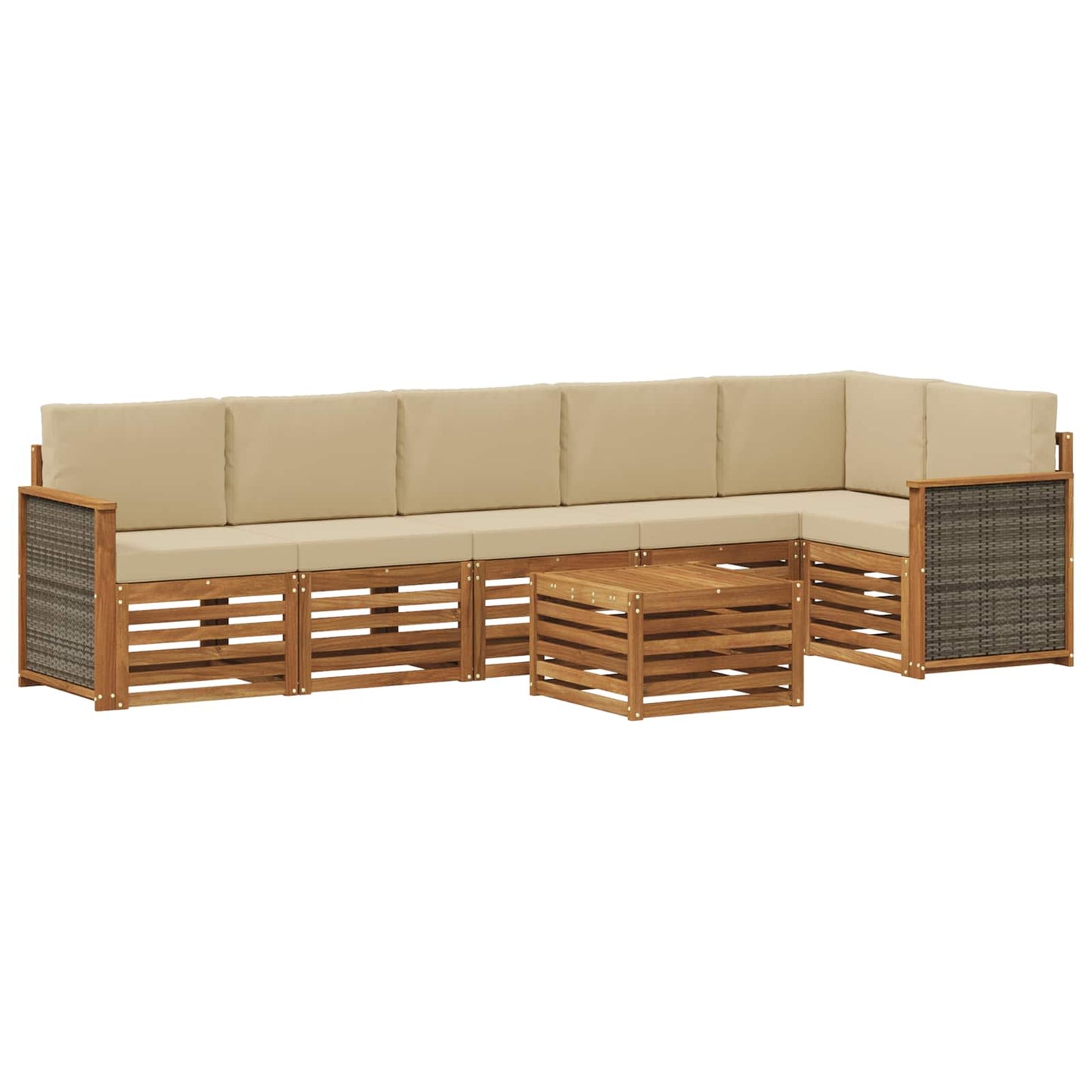 Outdoor-Sofagarnitur 6 stk. Natur