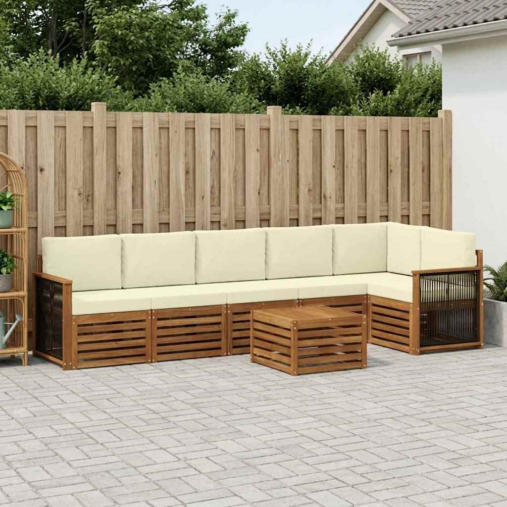 Ecksofa Set mit Kissen 6 pcs Natur und Creme