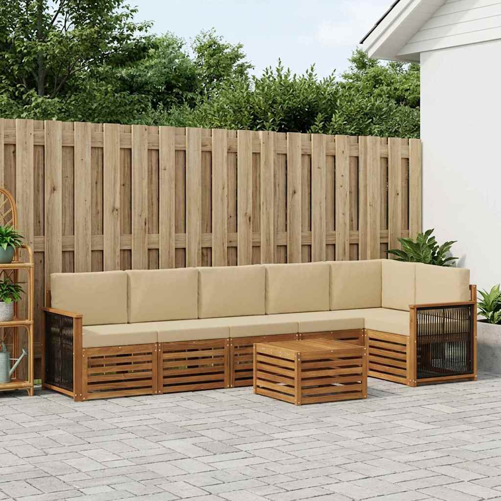Outdoor-Sofagarnitur 6 stk. Natur