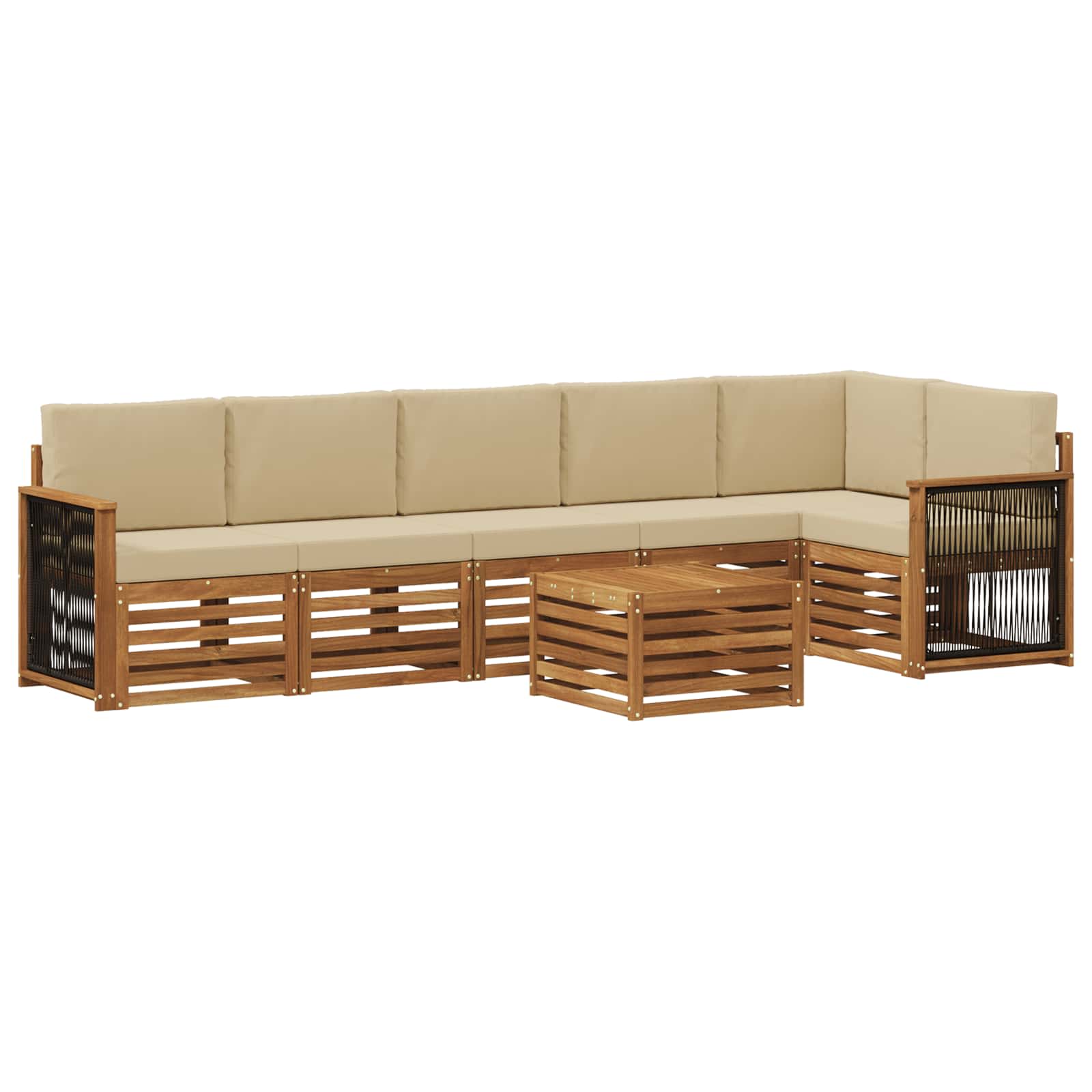 Outdoor-Sofagarnitur 6 stk. Natur