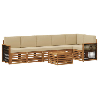 Outdoor-Sofagarnitur 6 stk. Natur