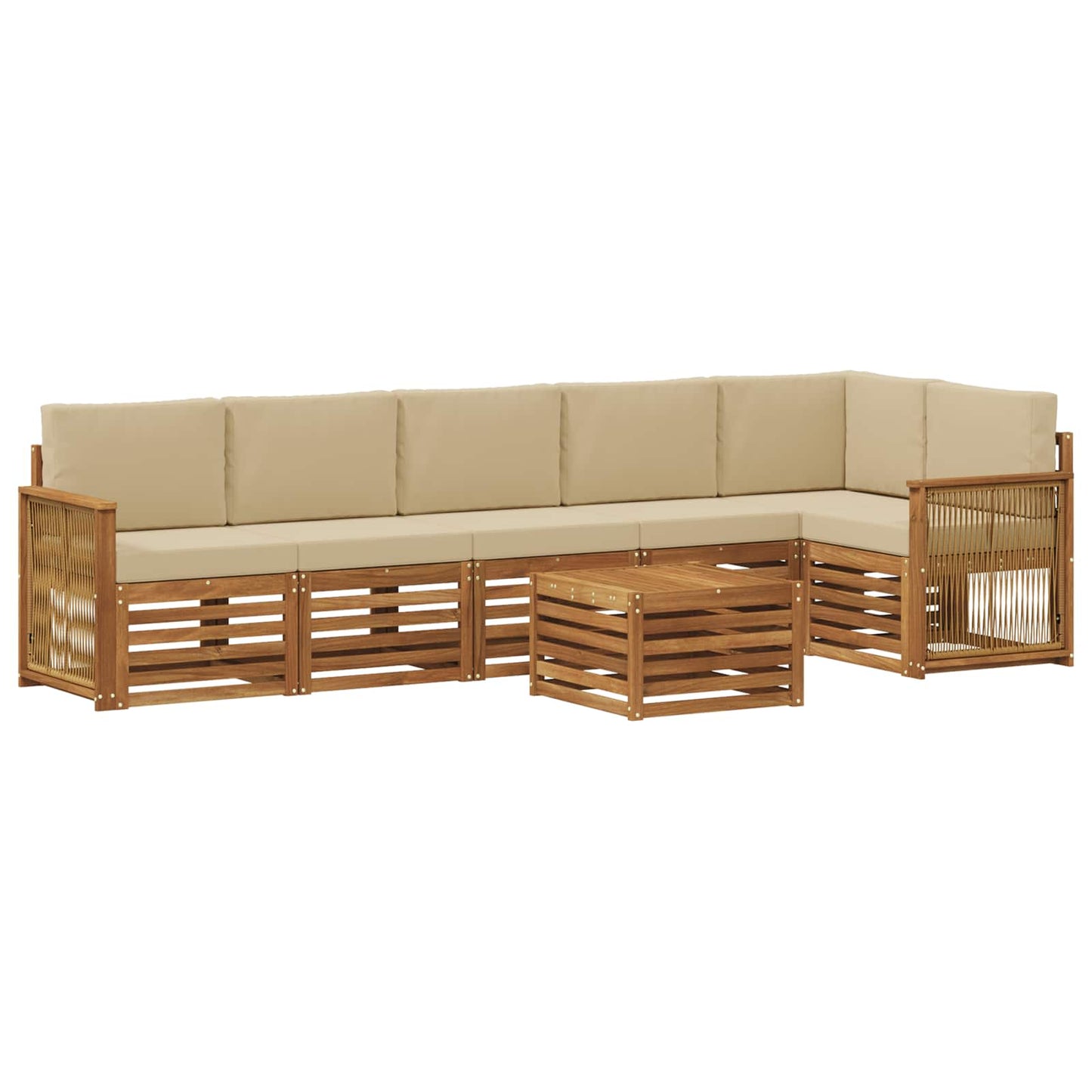 Outdoor-Sofagarnitur 6 stk. Natur