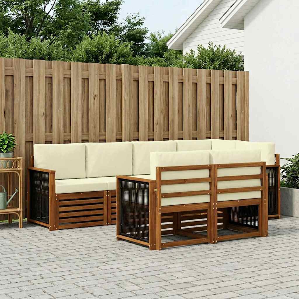 Ecksofa Set mit Kissen 6 pcs Natur und Creme