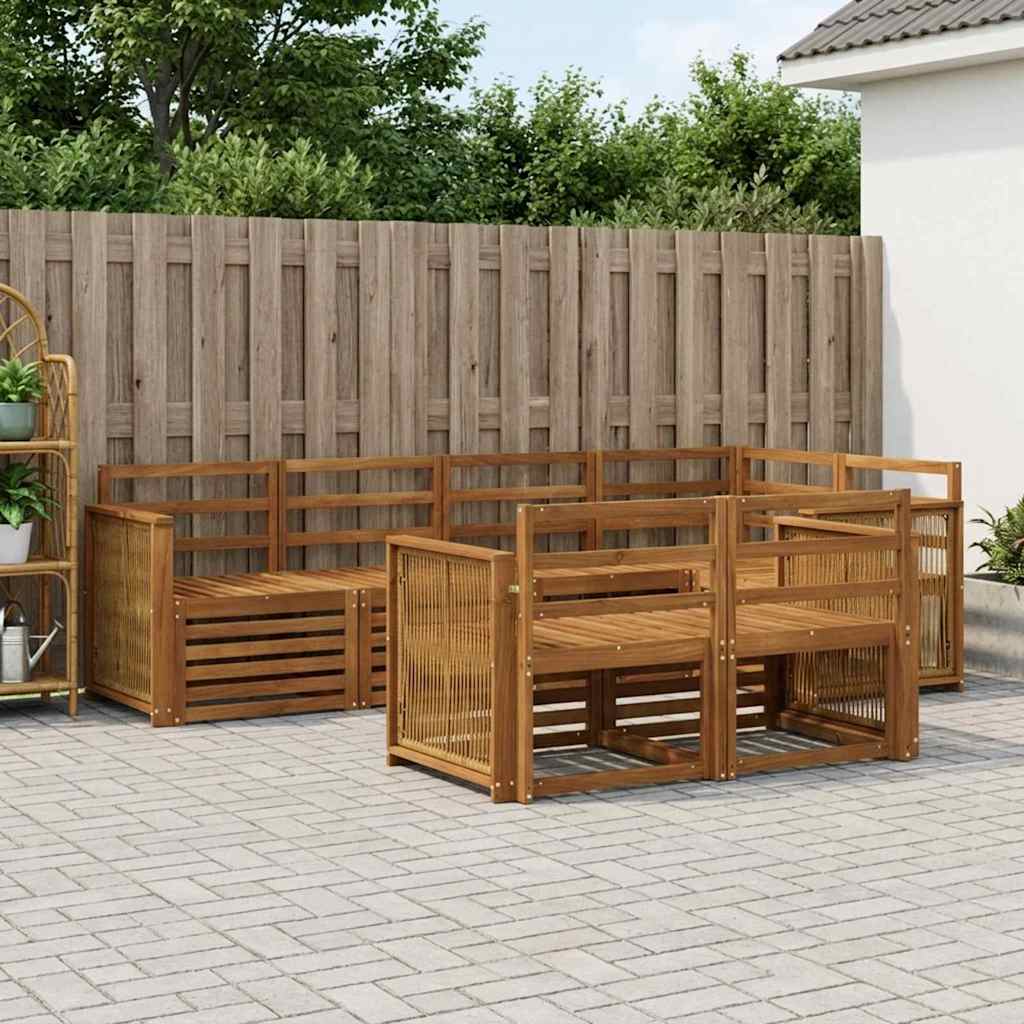 Ecksofa Set 6 pcs Natur Massivholz Akazie