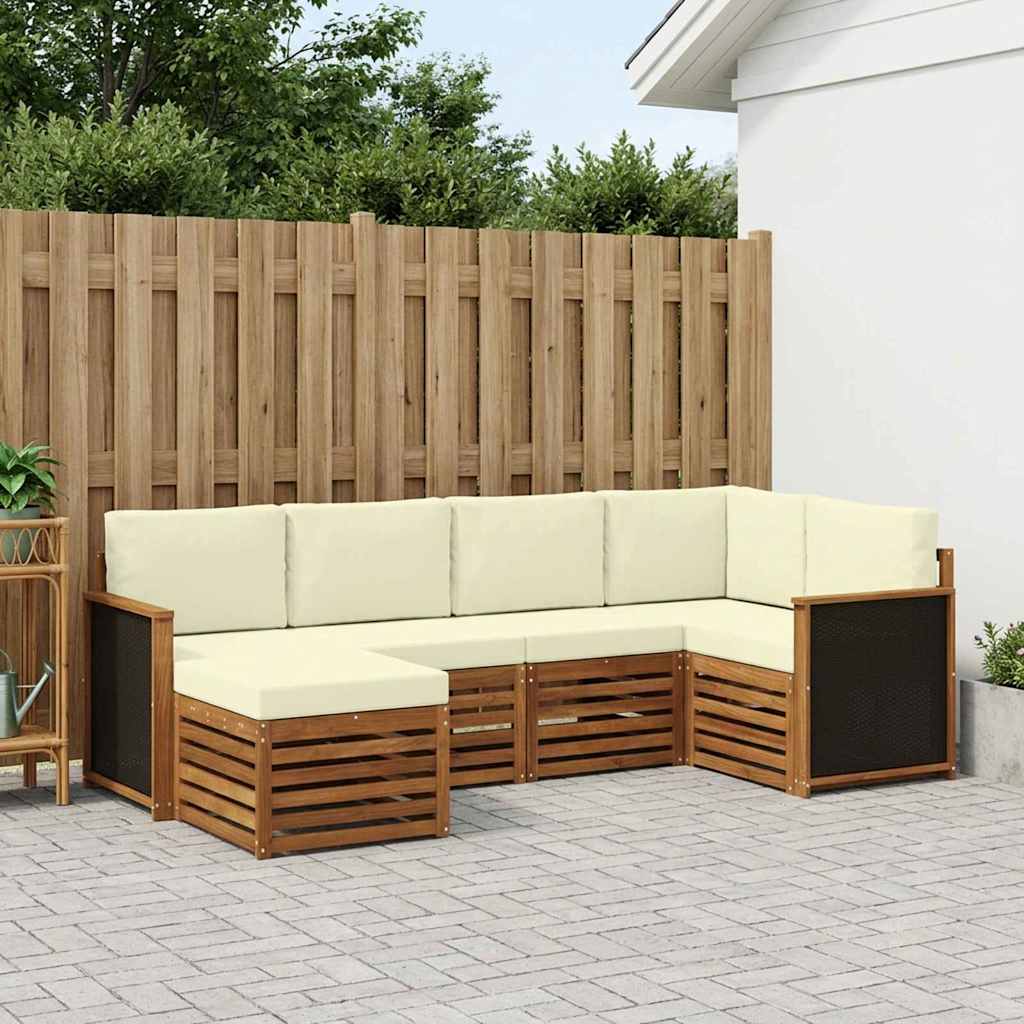 Ecksofa Set mit Kissen 5 pcs Natur und Creme