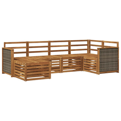 Outdoor-Sofagarnitur 5 stk. Natur Massivholz Akazie