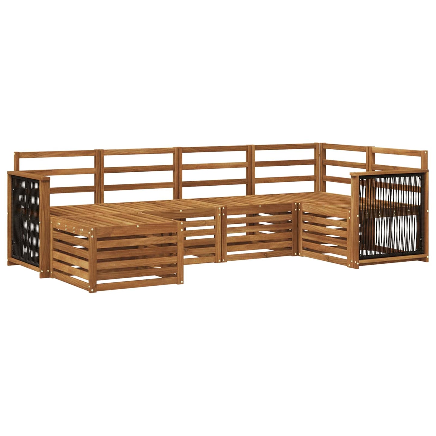 Outdoor-Sofagarnitur 5 stk. Natur Massivholz Akazie