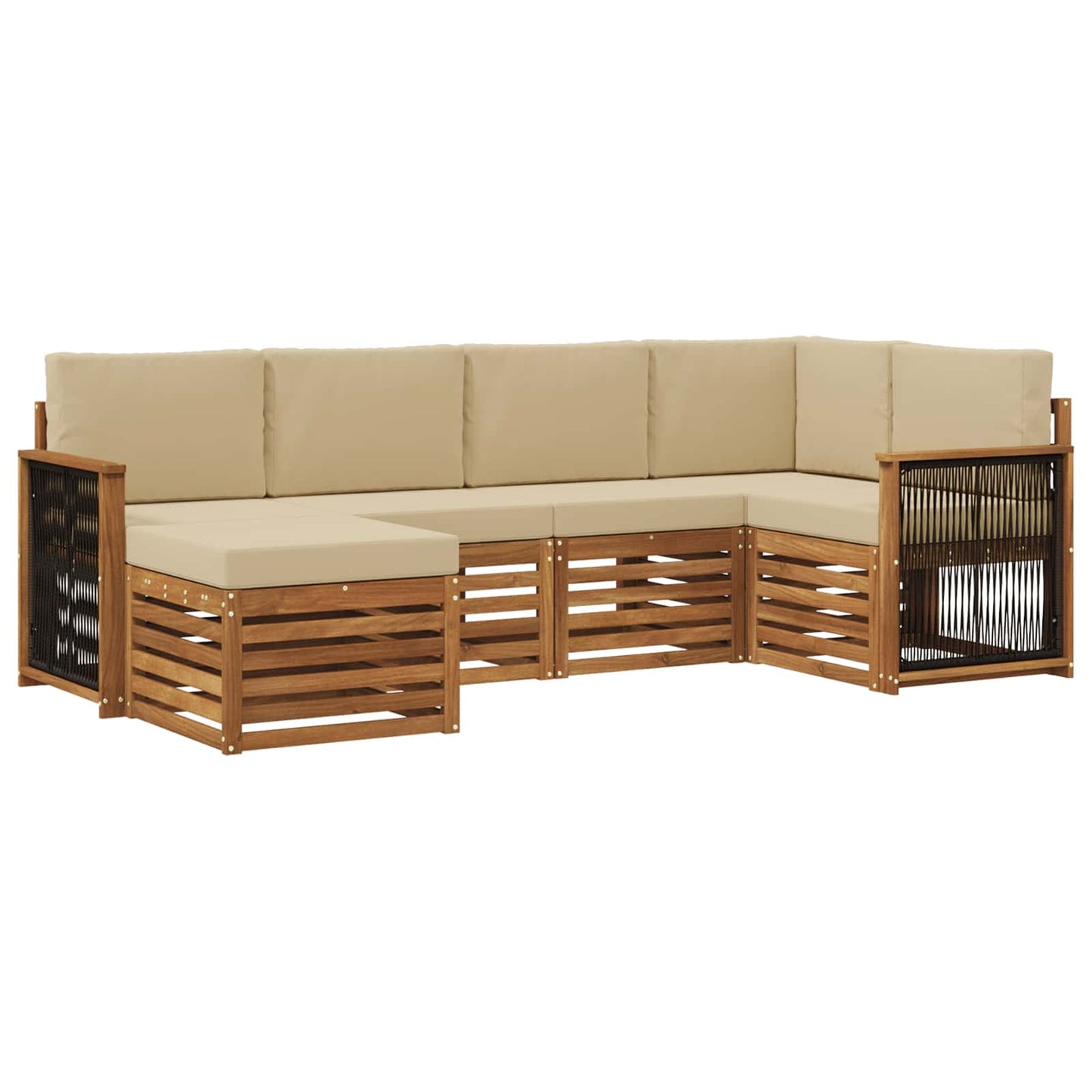 Outdoor-Sofagarnitur 5 stk. Natur