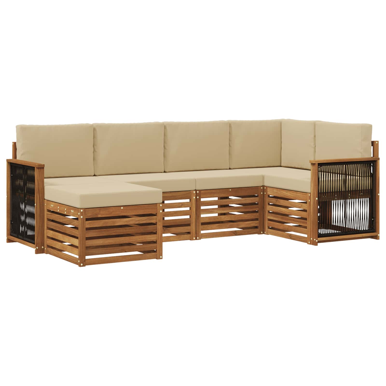 Outdoor-Sofagarnitur 5 stk. Natur