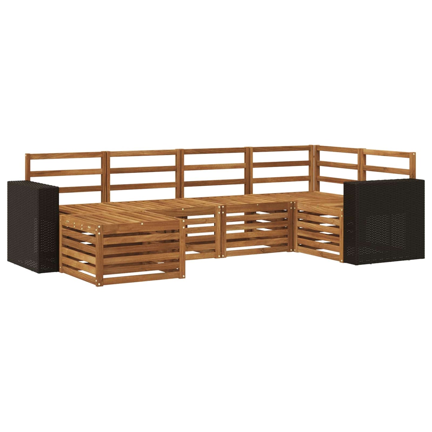 Outdoor-Sofagarnitur 6 stk. Natur Polyester