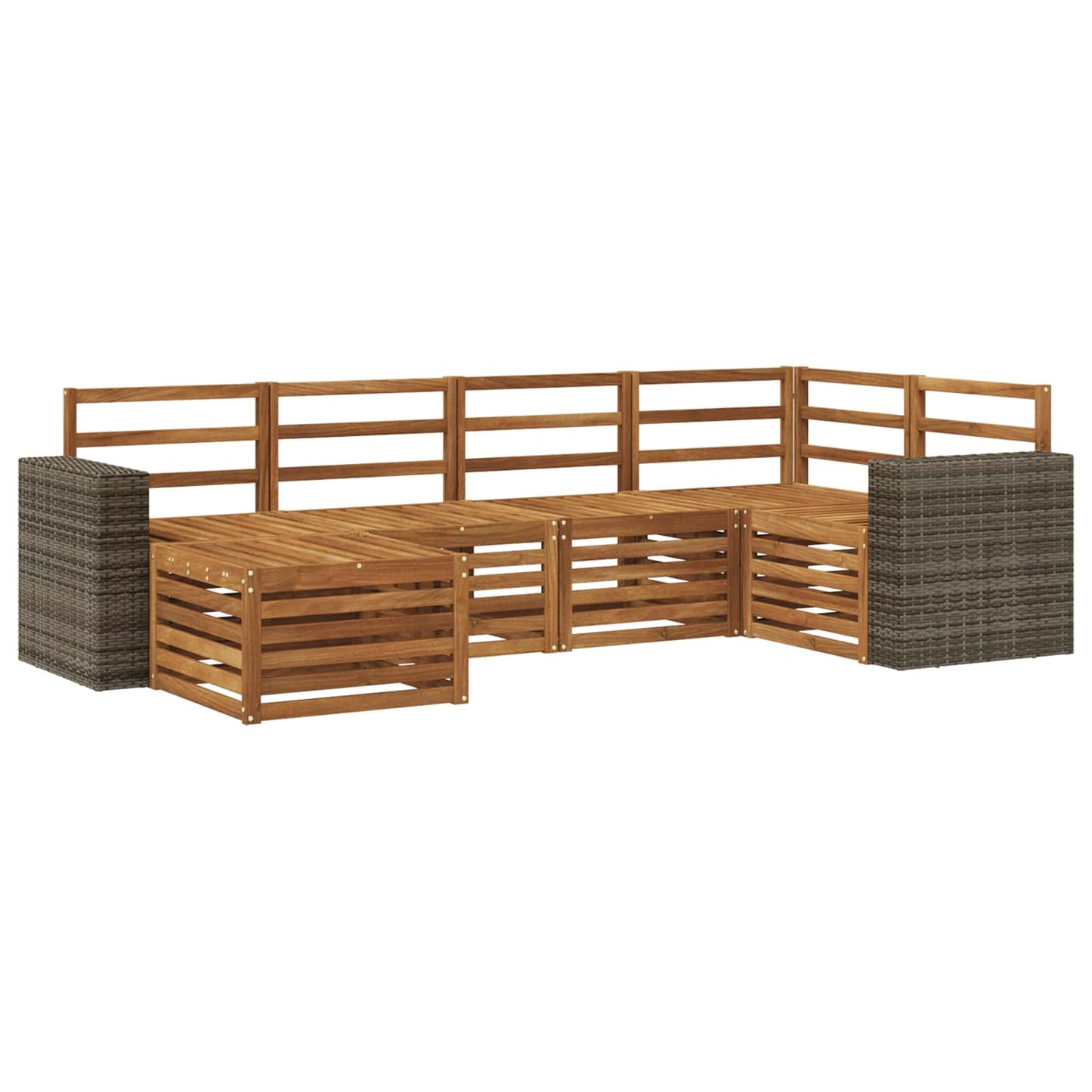 Outdoor-Sofagarnitur 6 stk. Natur Polyester