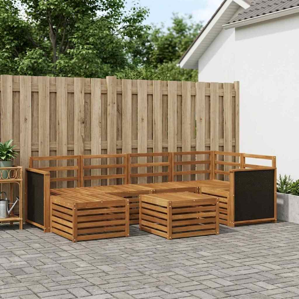 Outdoor-Sofagarnitur 6 stk. Natur Massivholz Akazie