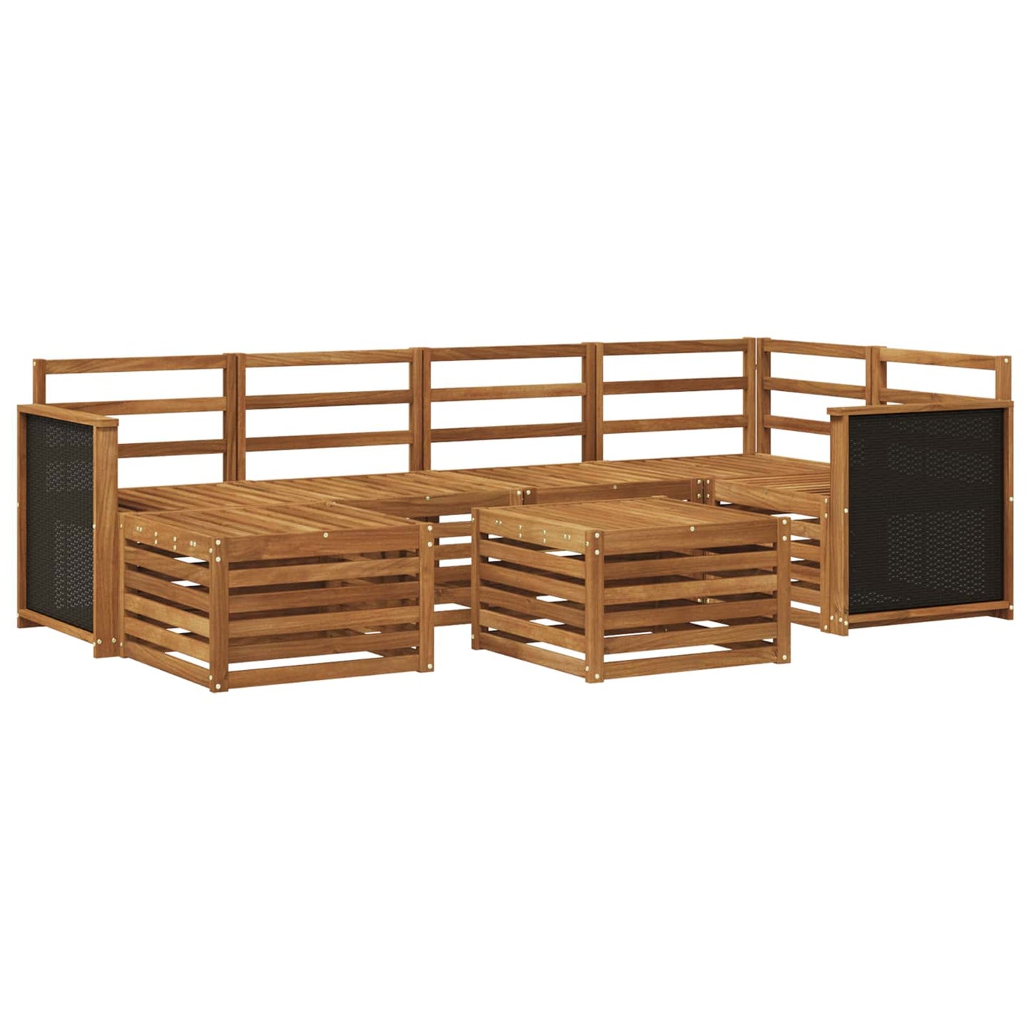 Outdoor-Sofagarnitur 6 stk. Natur Massivholz Akazie