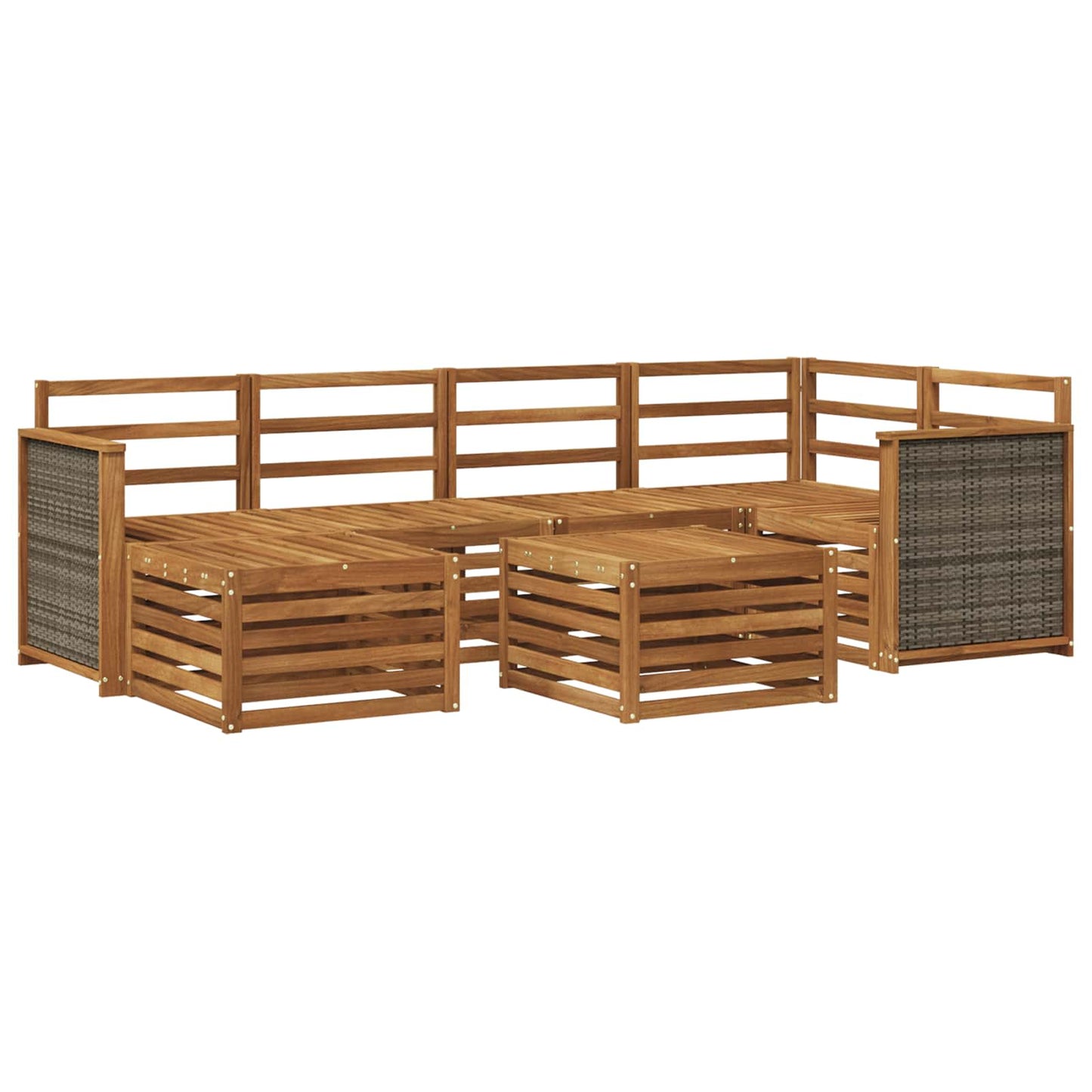 Outdoor-Sofagarnitur 6 stk. Natur Massivholz Akazie