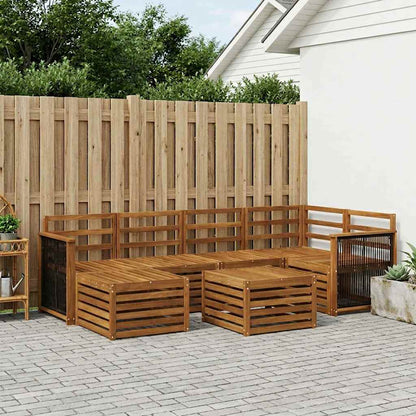 Outdoor-Sofagarnitur 6 stk. Natur Massivholz Akazie