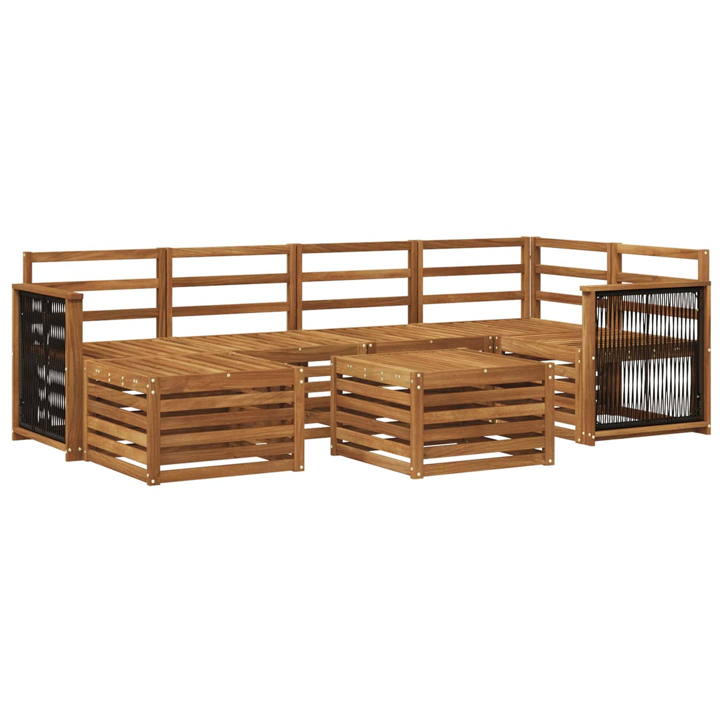 Outdoor-Sofagarnitur 6 stk. Natur Massivholz Akazie