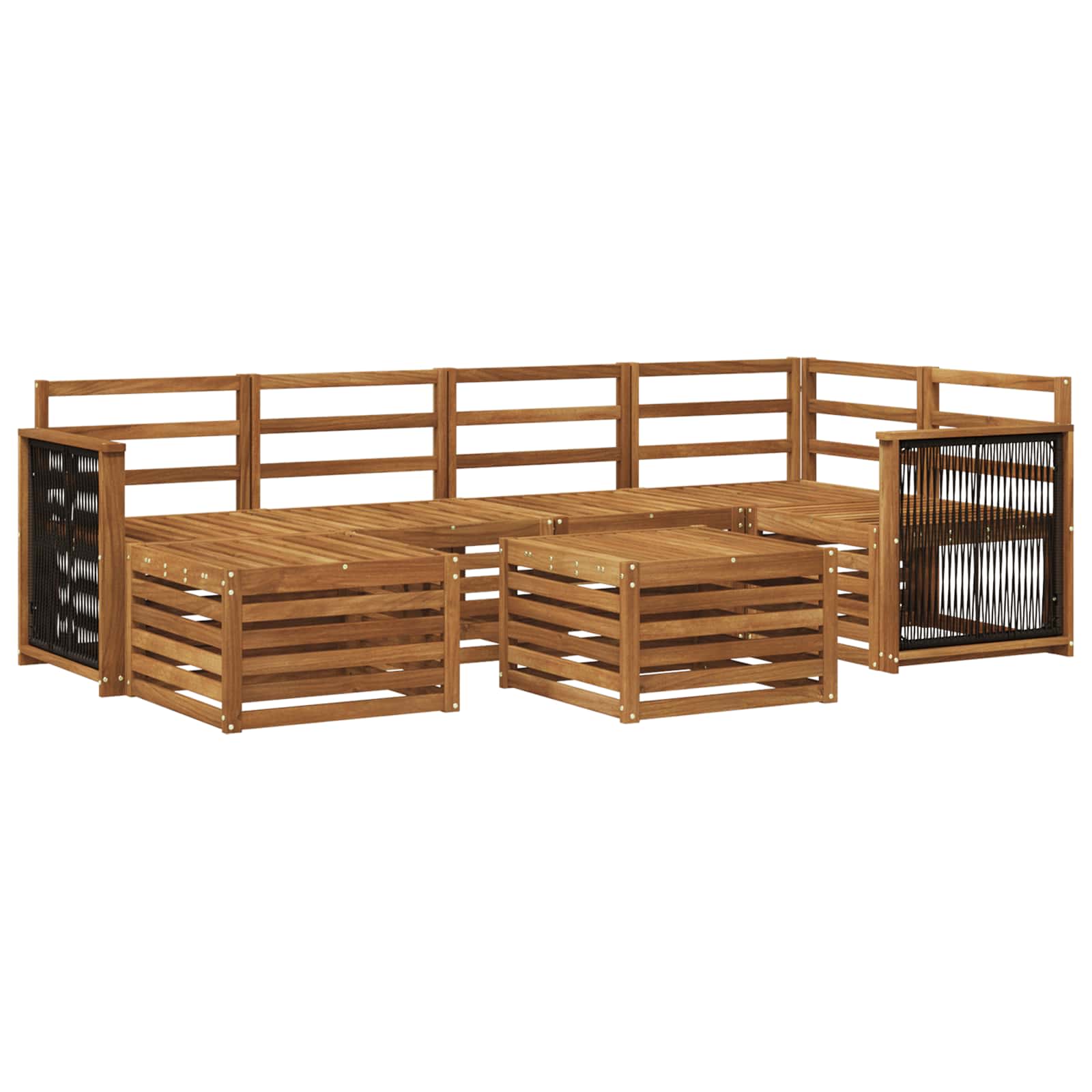 Outdoor-Sofagarnitur 6 stk. Natur Massivholz Akazie