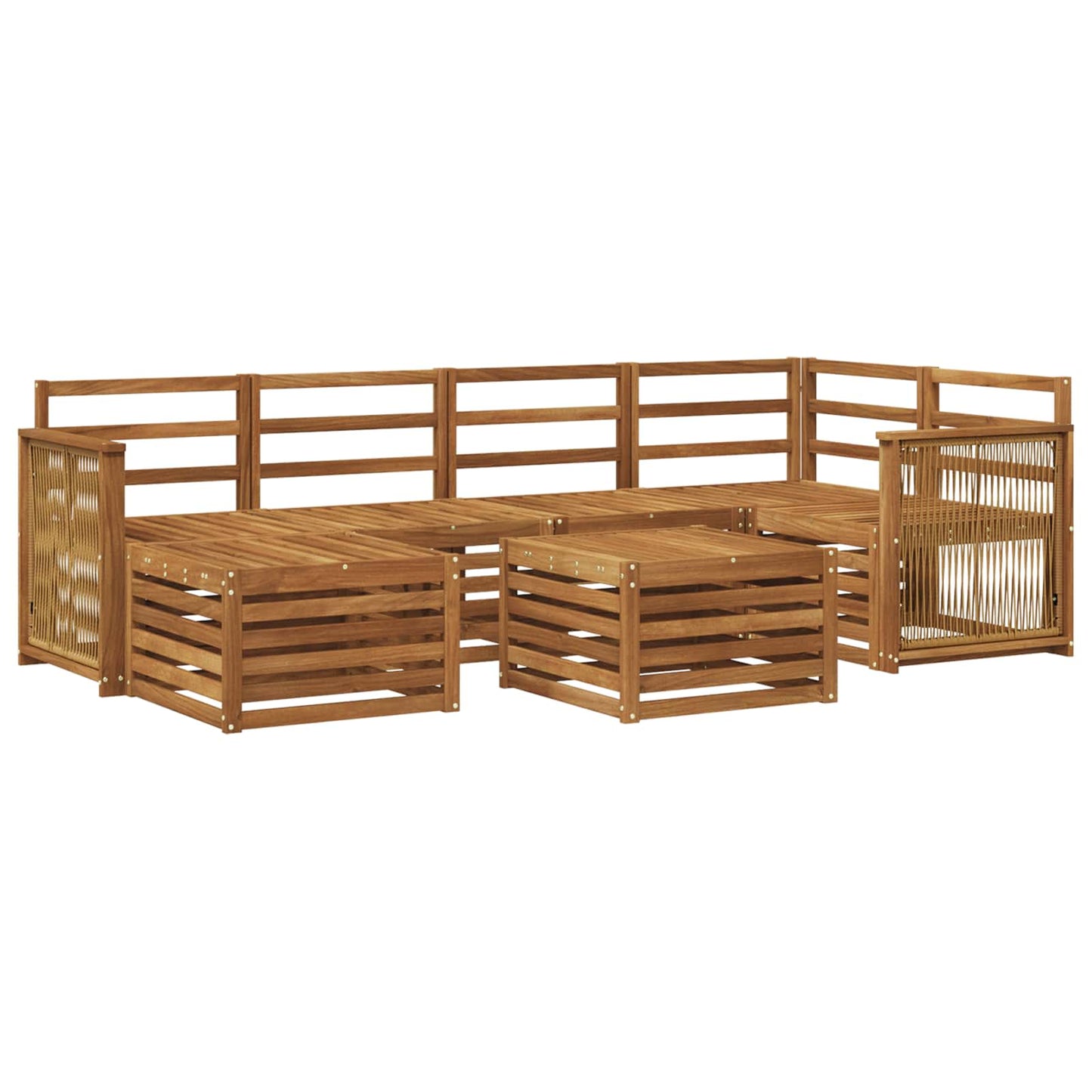 Outdoor-Sofagarnitur 6 stk. Natur Massivholz Akazie