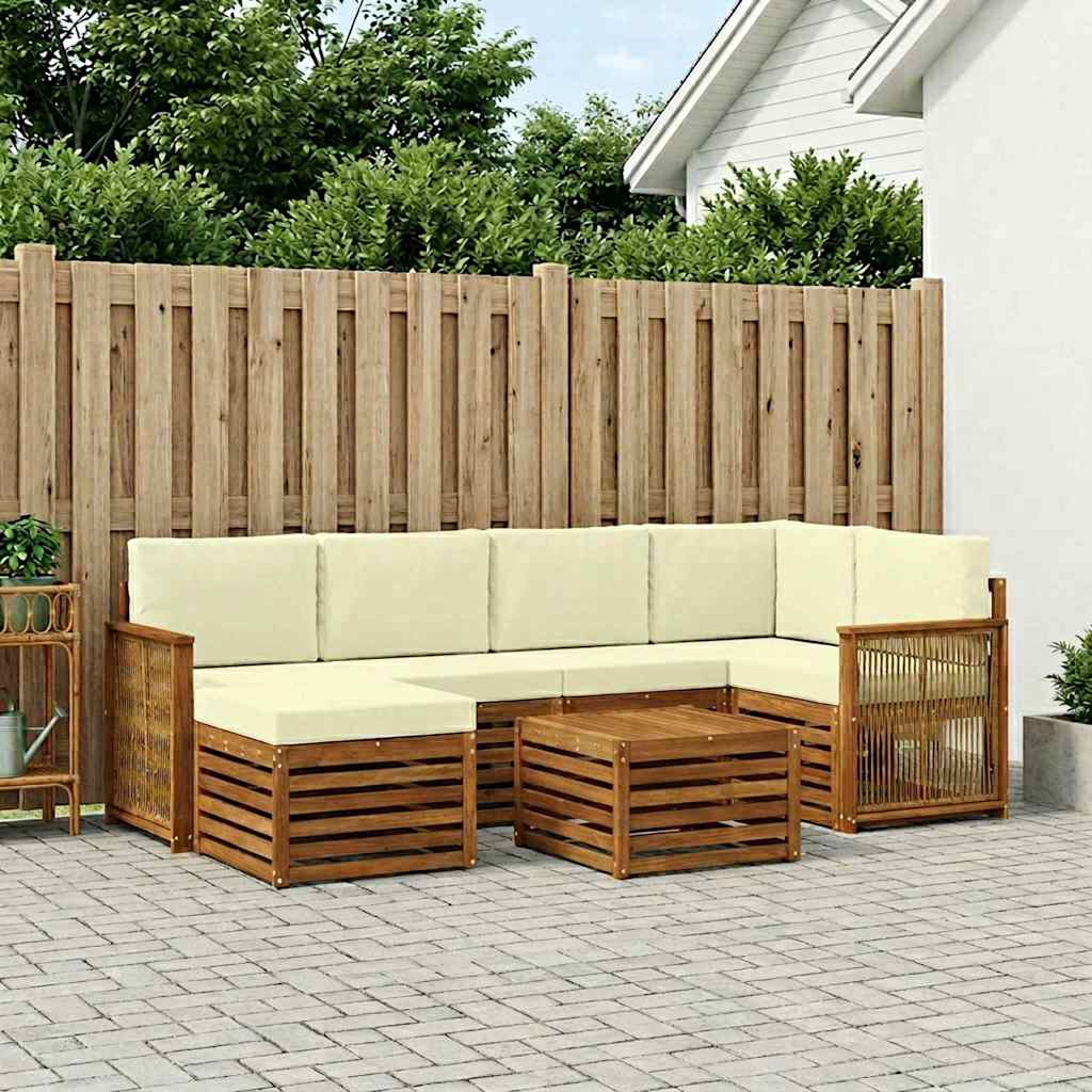 Ecksofa Set mit Kissen 6 pcs Natur und Creme