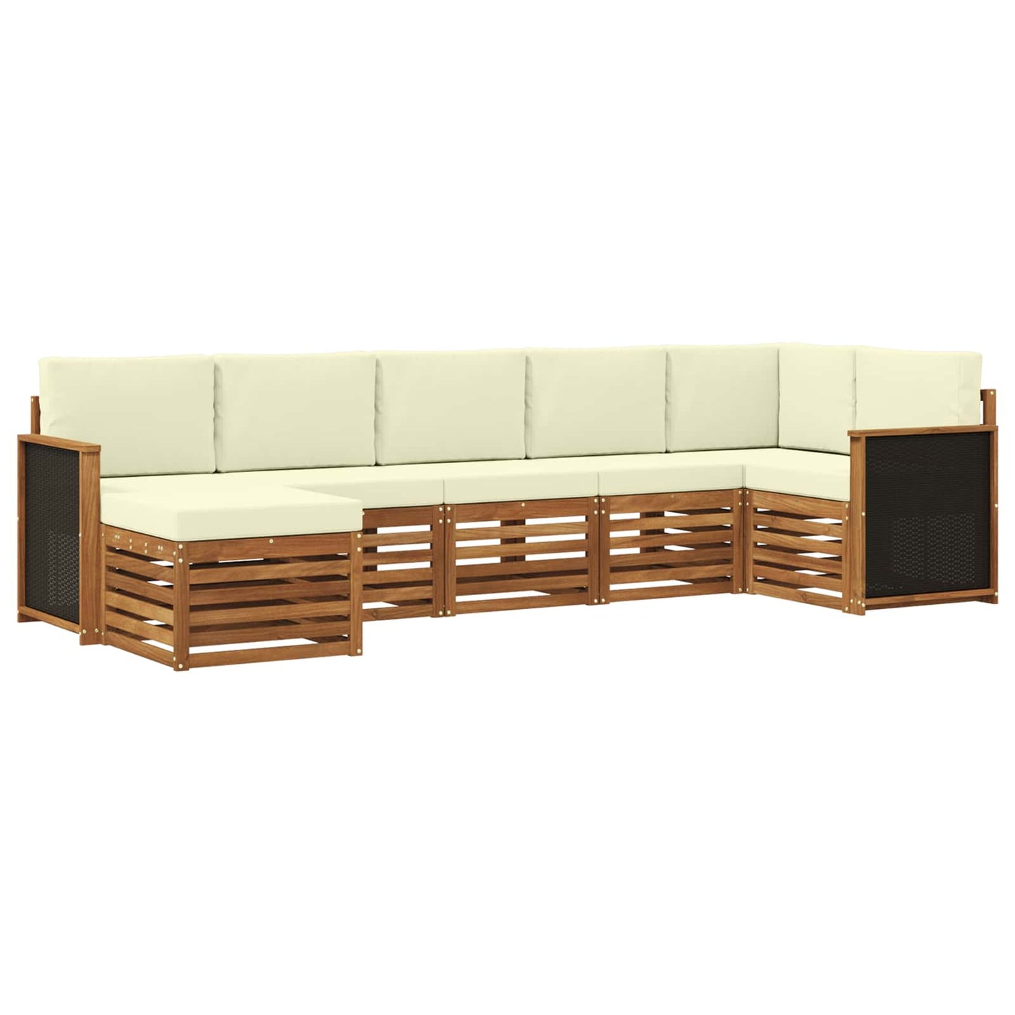 Ecksofa Set mit Kissen 6 pcs Natur und Creme