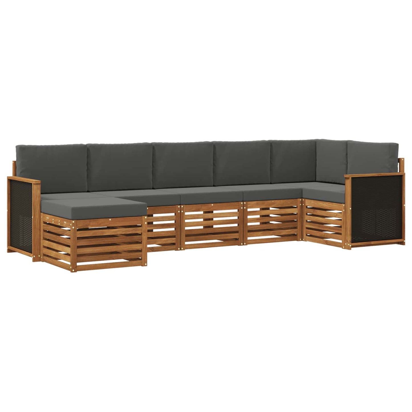 Ecksofa Set mit Kissen 6 pcs Natur und Anthrazit
