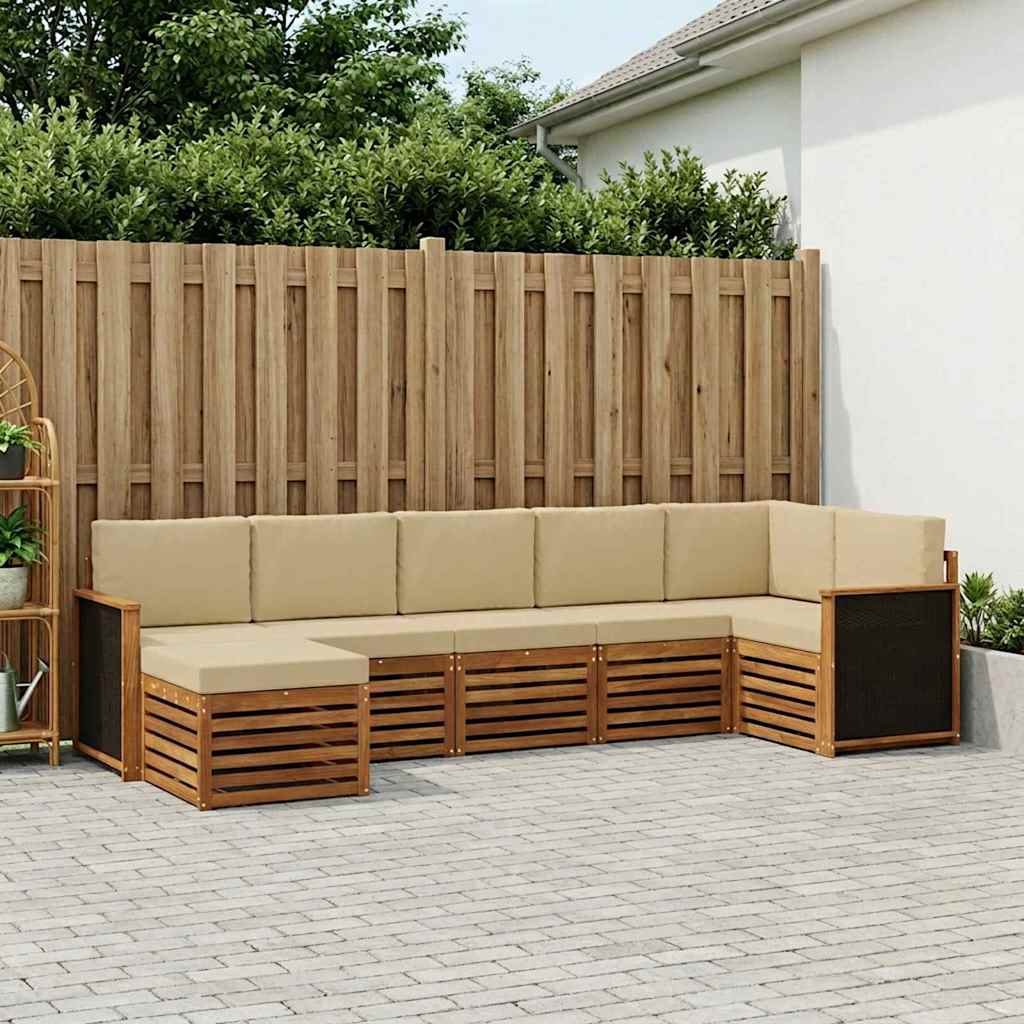 Outdoor-Sofagarnitur 6 stk. Natur