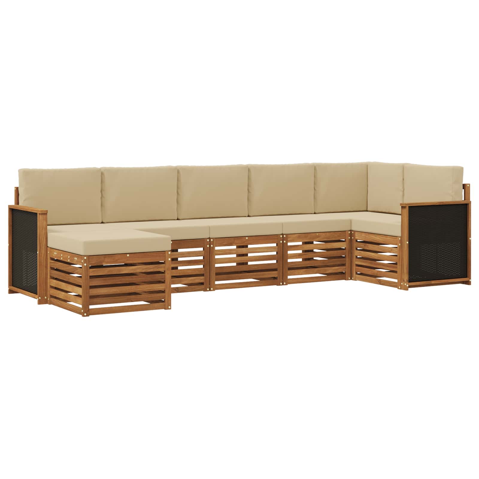 Outdoor-Sofagarnitur 6 stk. Natur