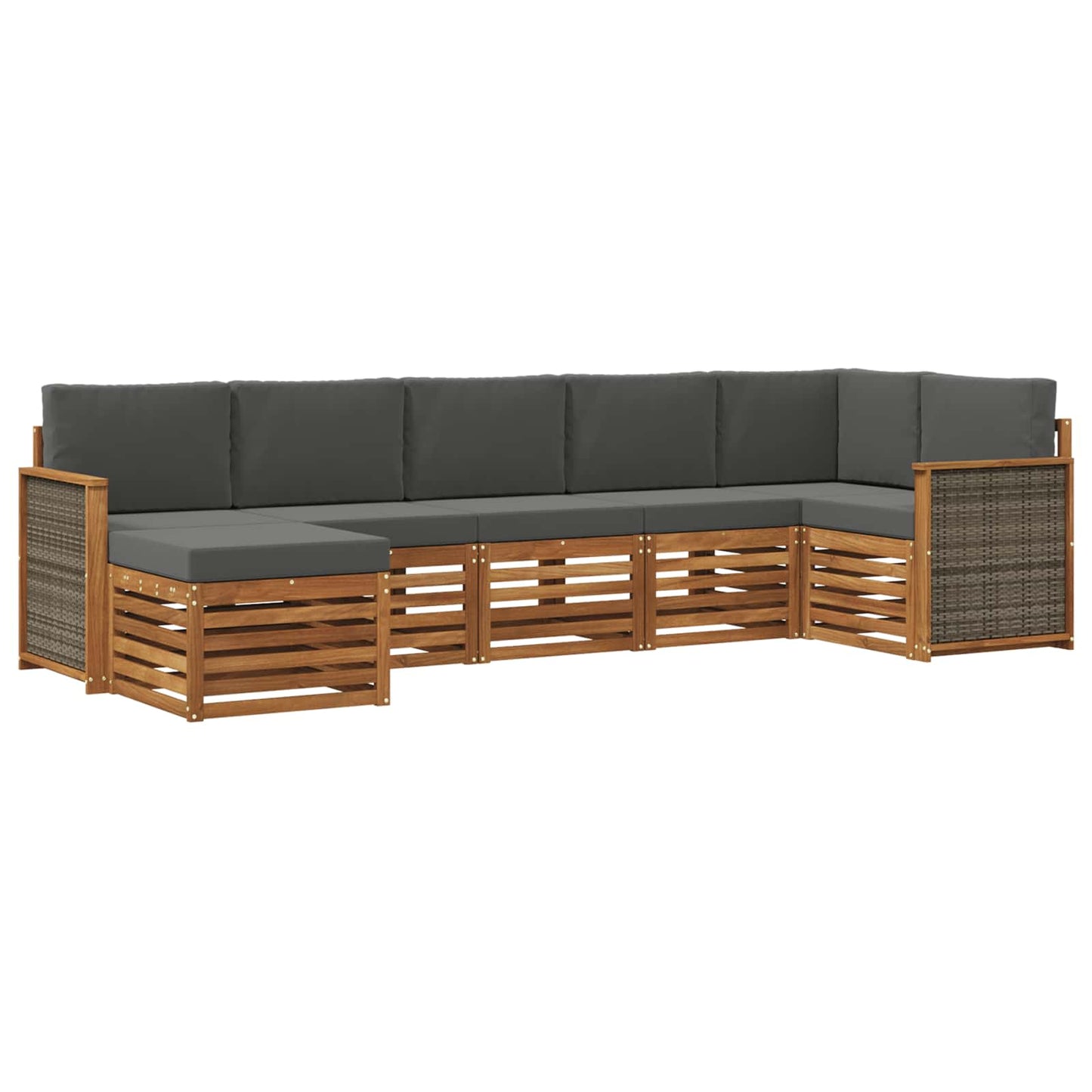 Ecksofa Set mit Kissen 6 pcs Natur und Anthrazit