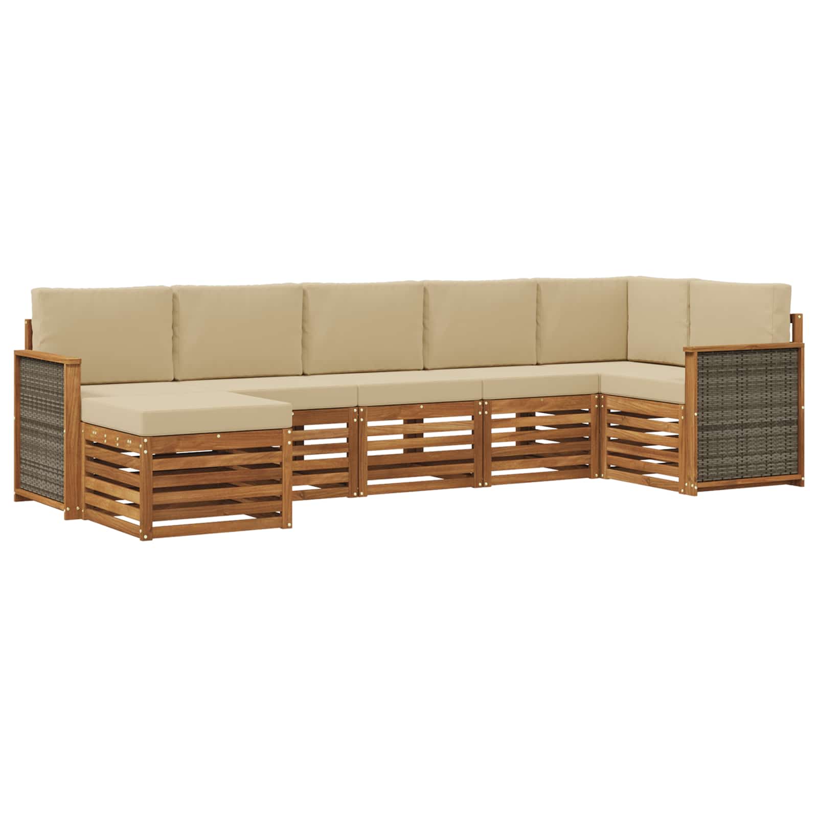 Outdoor-Sofagarnitur 6 stk. Natur
