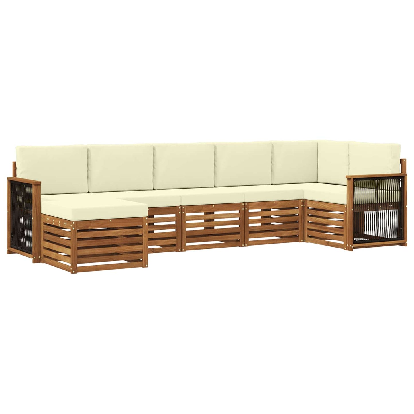 Ecksofa Set mit Kissen 6 pcs Natur und Creme