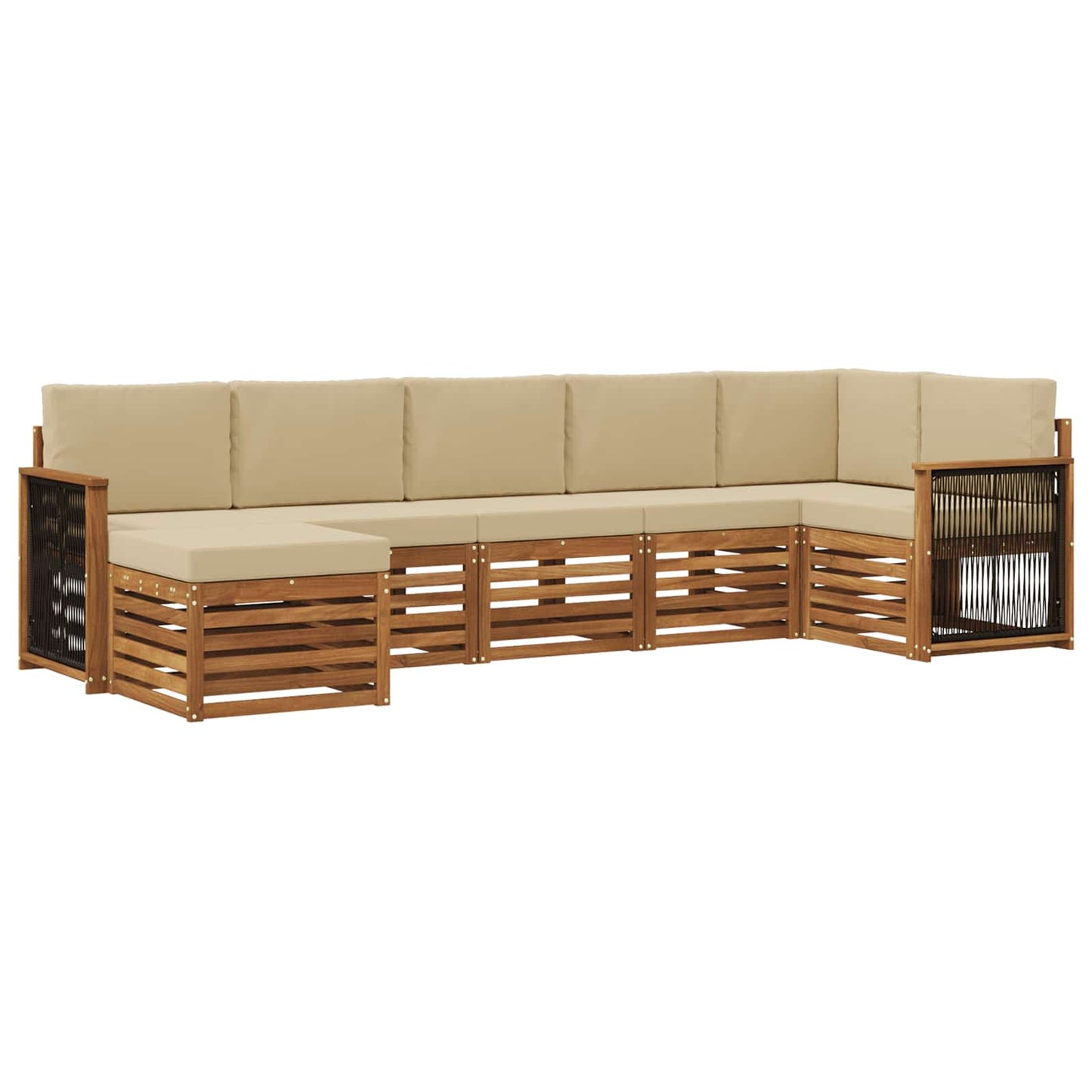 Outdoor-Sofagarnitur 6 stk. Natur