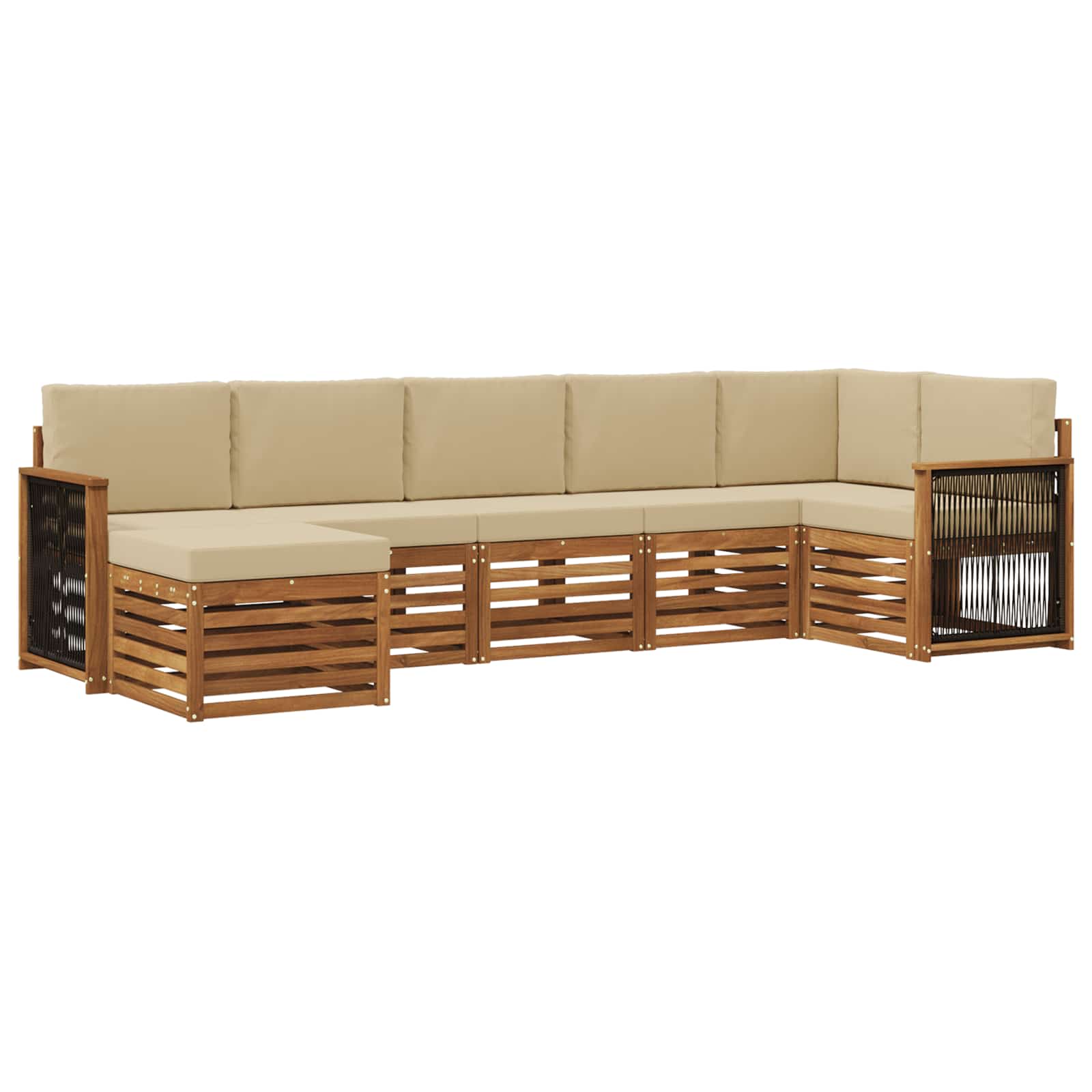 Outdoor-Sofagarnitur 6 stk. Natur