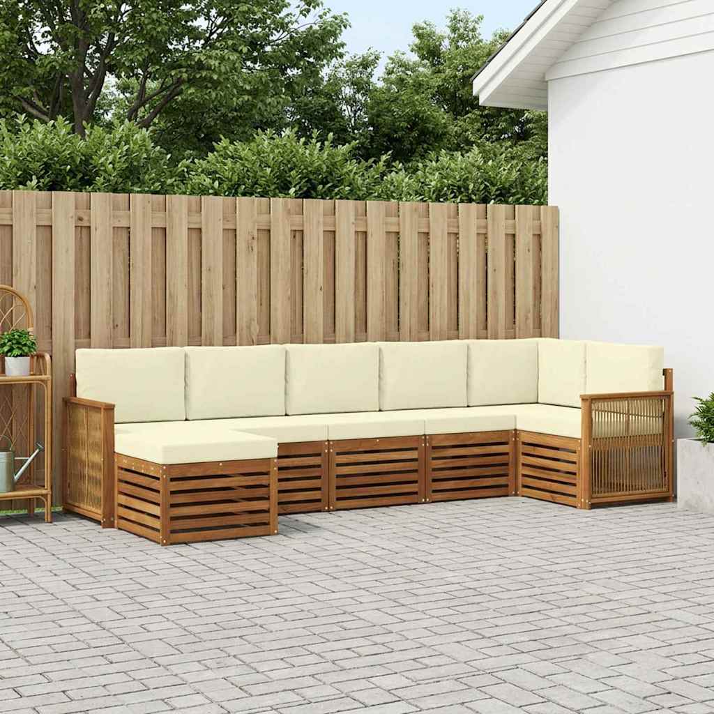 Ecksofa Set mit Kissen 6 pcs Natur und Creme