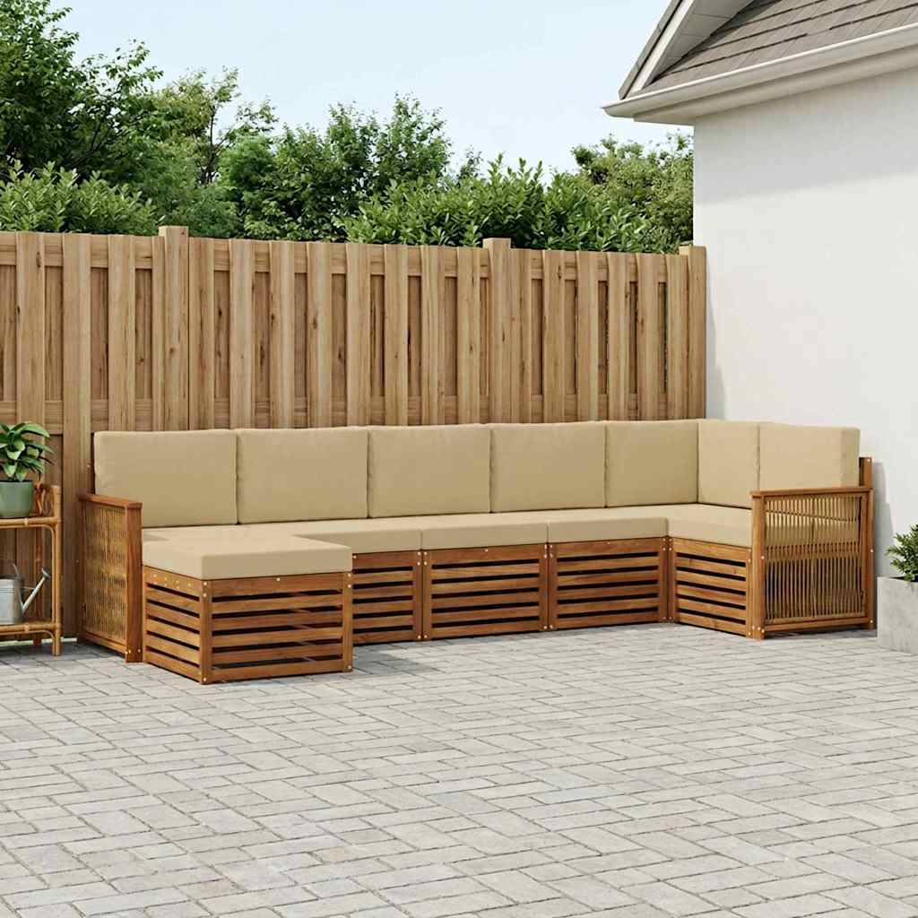 Outdoor-Sofagarnitur 6 stk. Natur